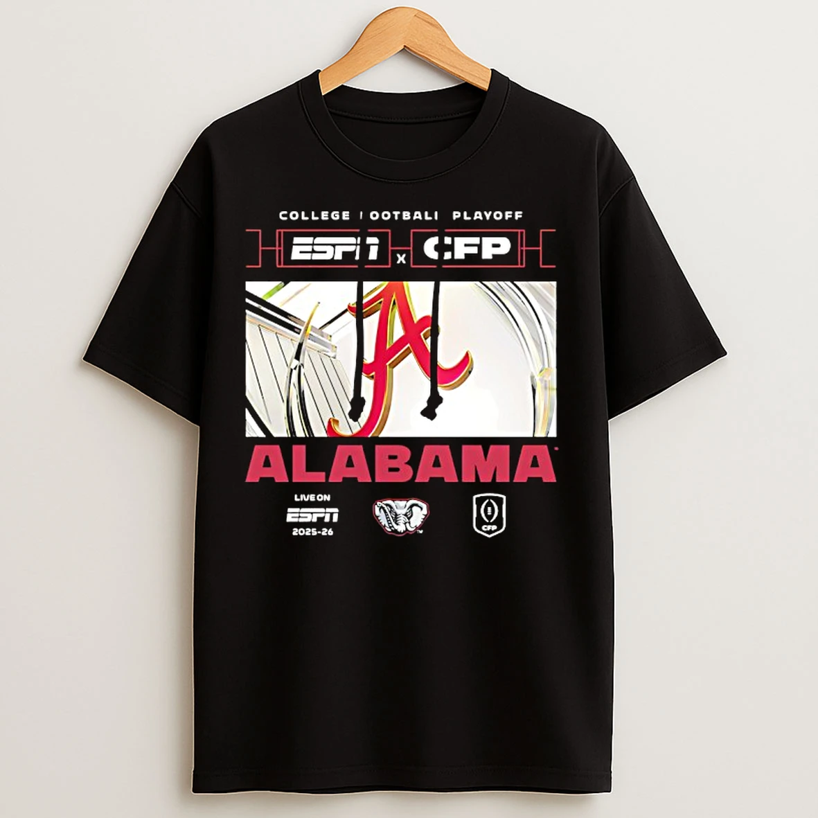 Classic Alabama Crimson Tide Espn X Cfp College Football Playoff Live On Espn 2025 26 T Shirts