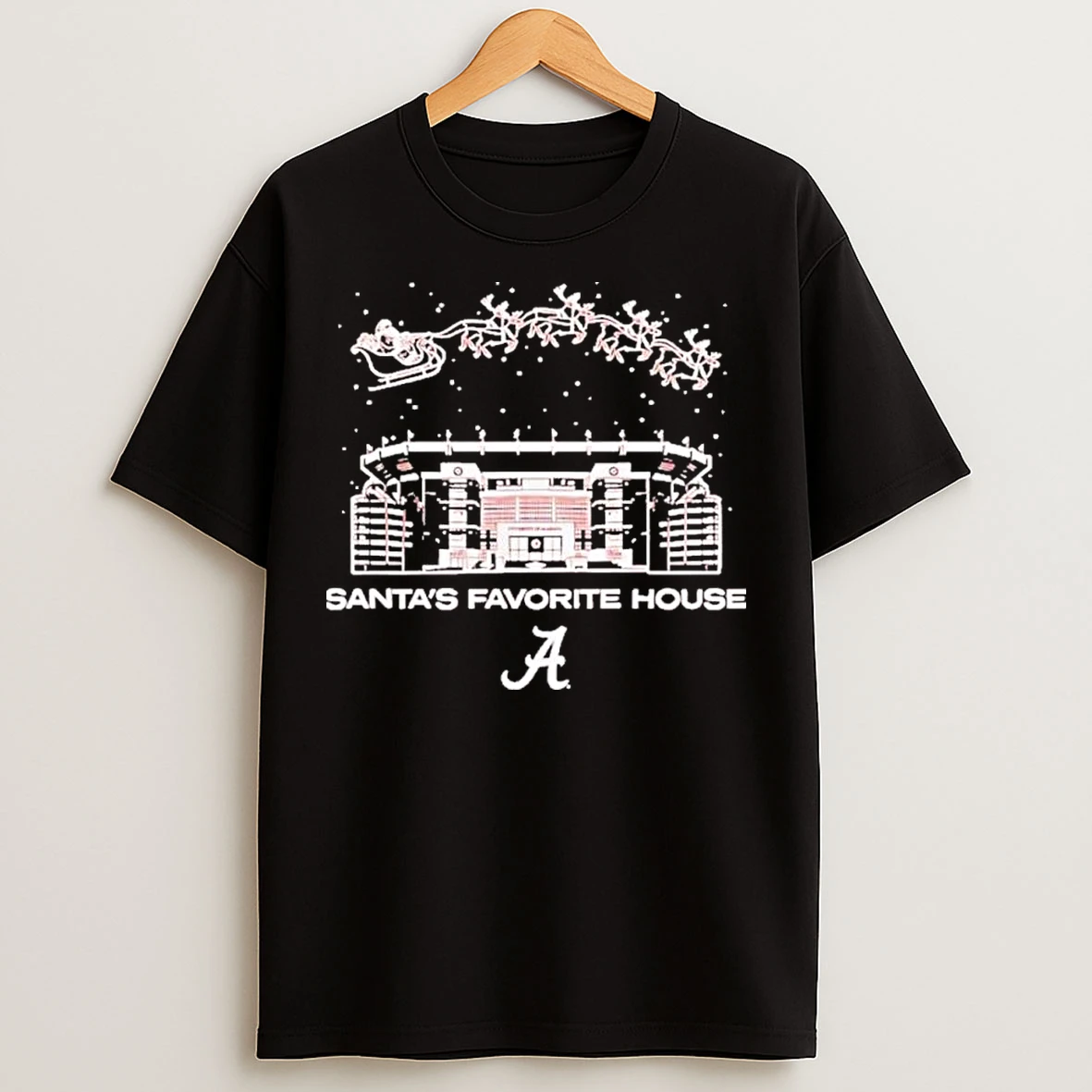 Classic Alabama Crimson Tide Santas Favorite House Christmas T Shirts