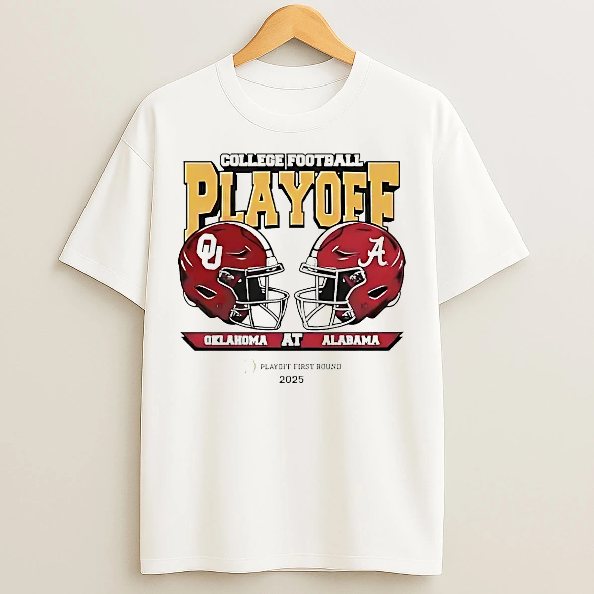 Classic Alabama Crimson Tide Vs Oklahoma Sooners 2025 Cfp First Round Helmets T Shirts