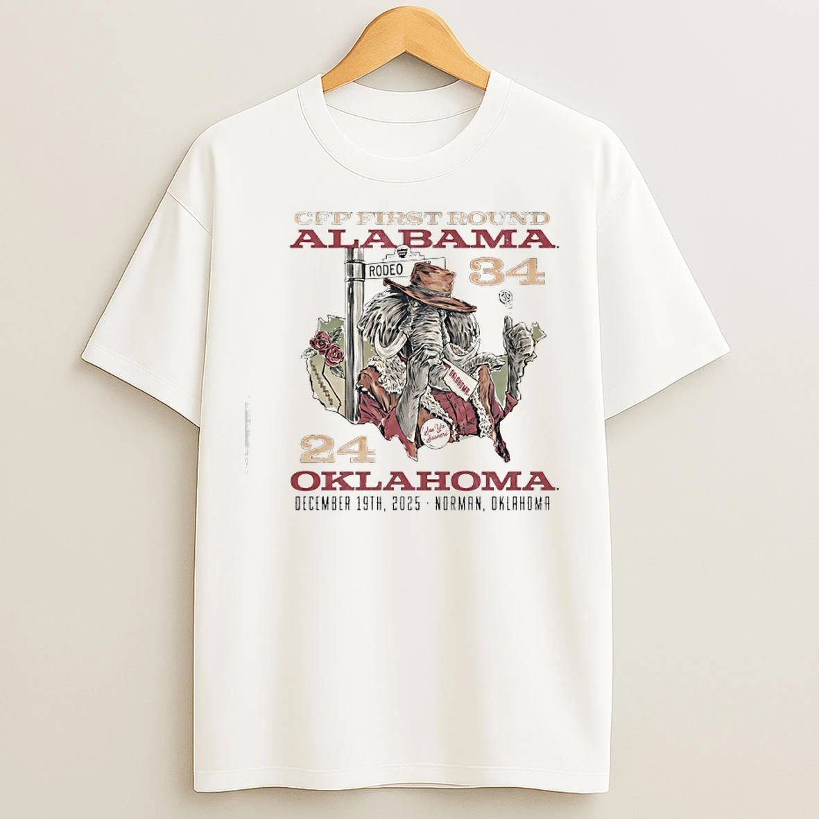 Classic Alabama Crimson Tide And Oklahoma Sooners Cfp First Round 34 24 Dec 19th 2025 T Shirts