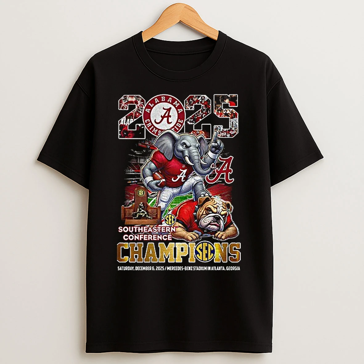 Classic Alabama Crimson Tide Beat Georgia Bulldogs Football 2025 Sec Southeastern Conference Champions T Shirts