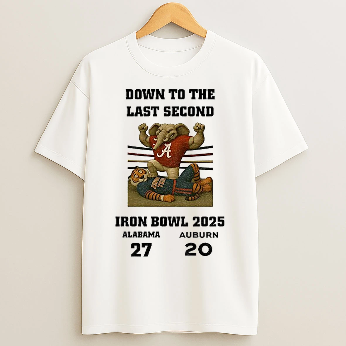 Classic Alabama Crimson Tide Football Beat Auburn Tigers Football Iron Bowl 2025 Game Day Down To The Last Second T Shirts
