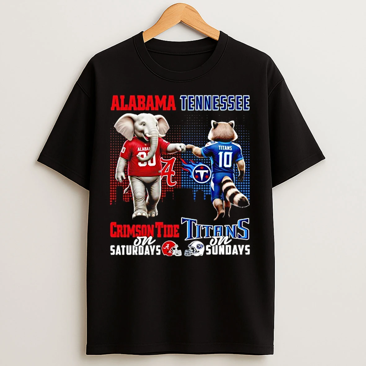 Classic Alabama Crimson Tide On Saturdays X Tennessee Titans On Sundays Mascot T Shirts