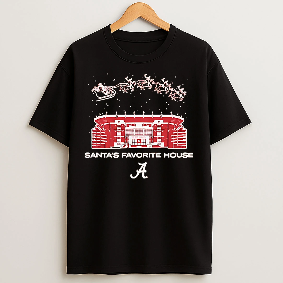 Classic Alabama Crimson Tide Stadium Santas Favorite House T Shirts