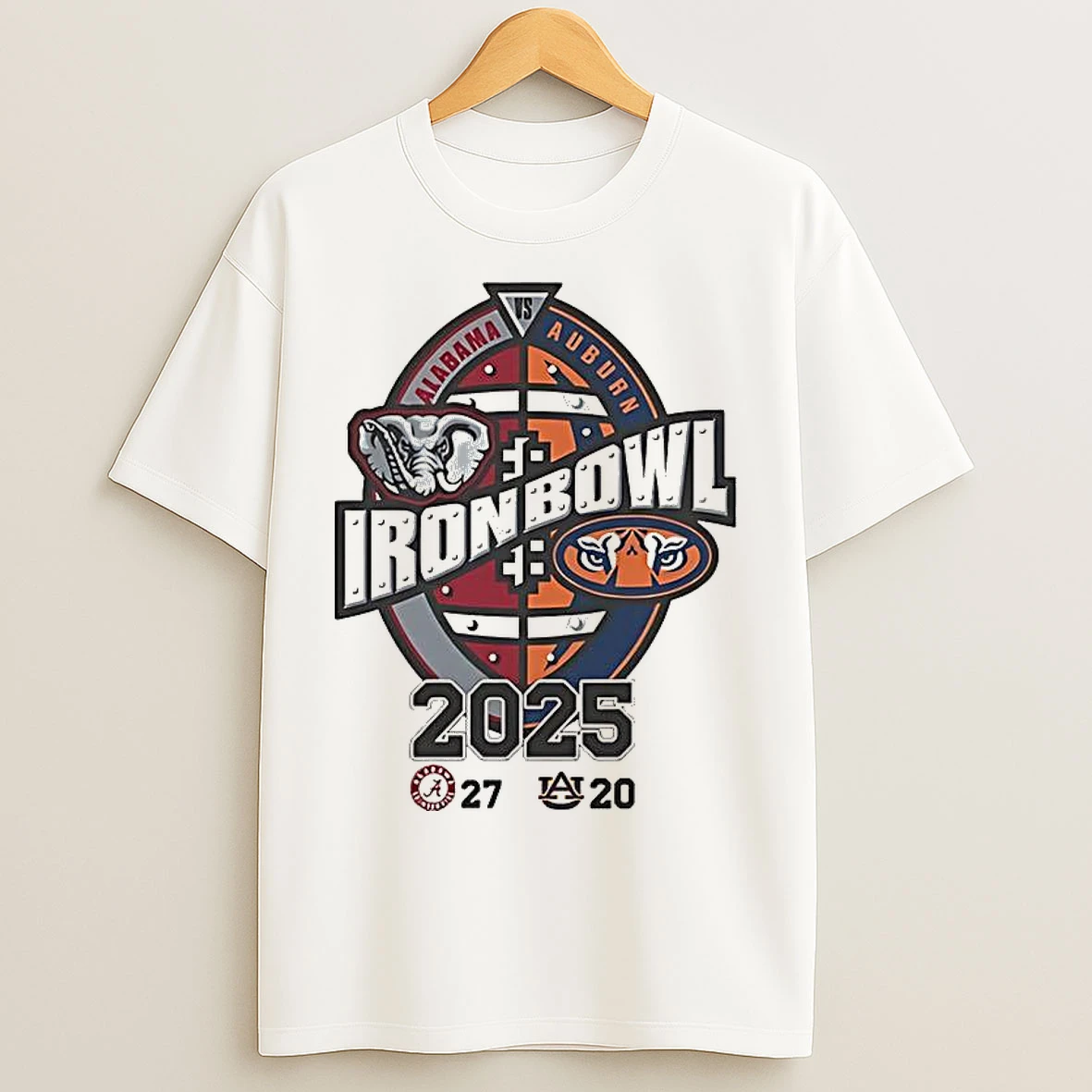 Classic Alabama Crimson Tide Vs Auburn Tigers Ncaa 2025 Iron Bowl Final Score T Shirts