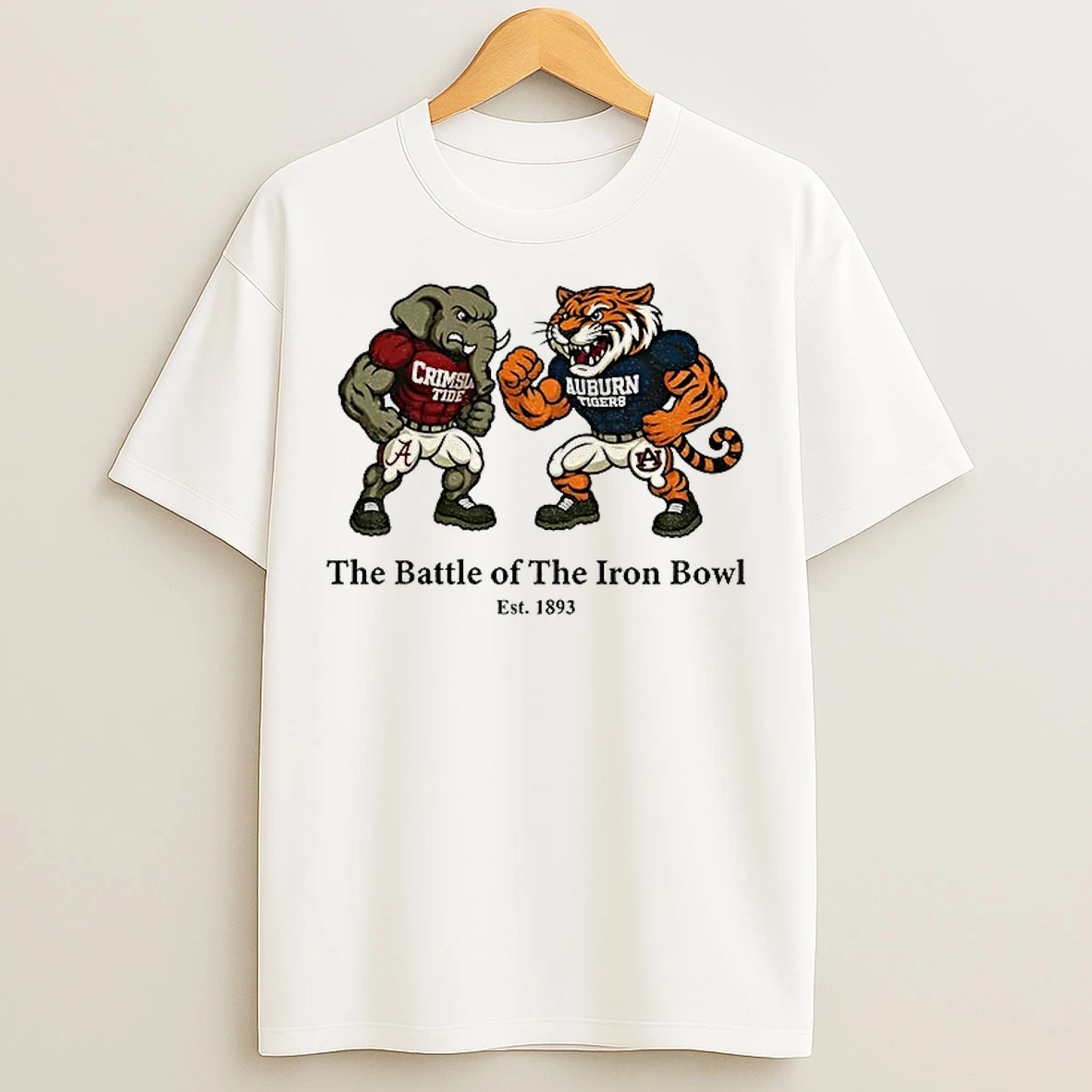 Classic Alabama Crimson Tide Vs Auburn Tigers Mascot Game Day The Battle Of The Iron Bowl Est 1893 T Shirts
