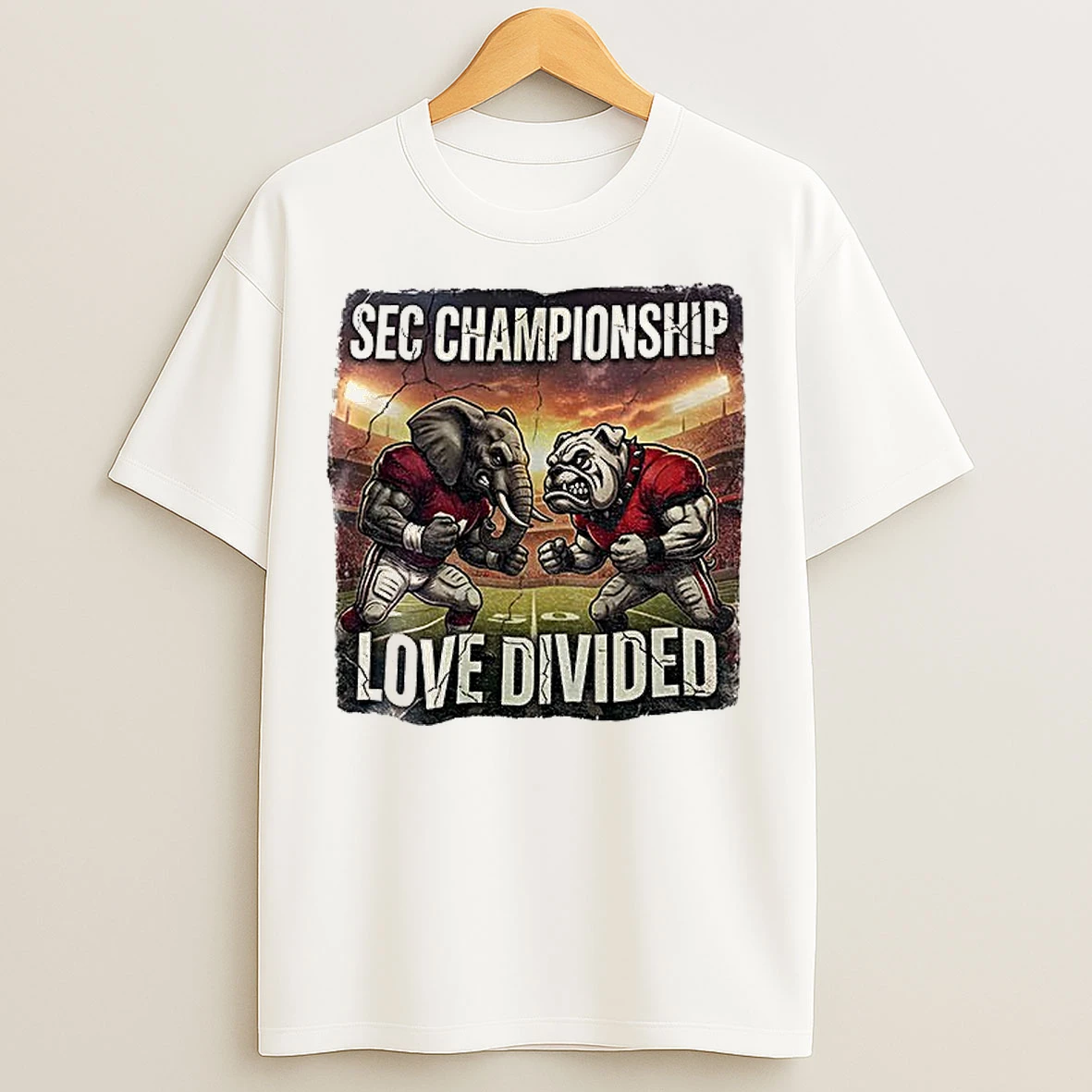 Classic Alabama Crimson Tide Vs Georgia Bulldogs Football Sec Championship Love Divided T Shirts