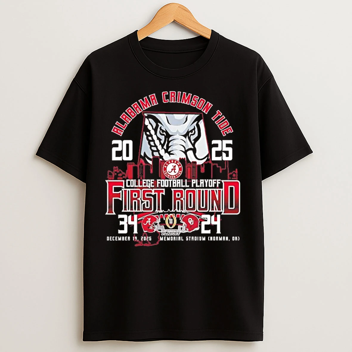 Classic Alabama Crimson Tide Vs Oklahoma Sooners 2025 Cfp First Round Scored T Shirts