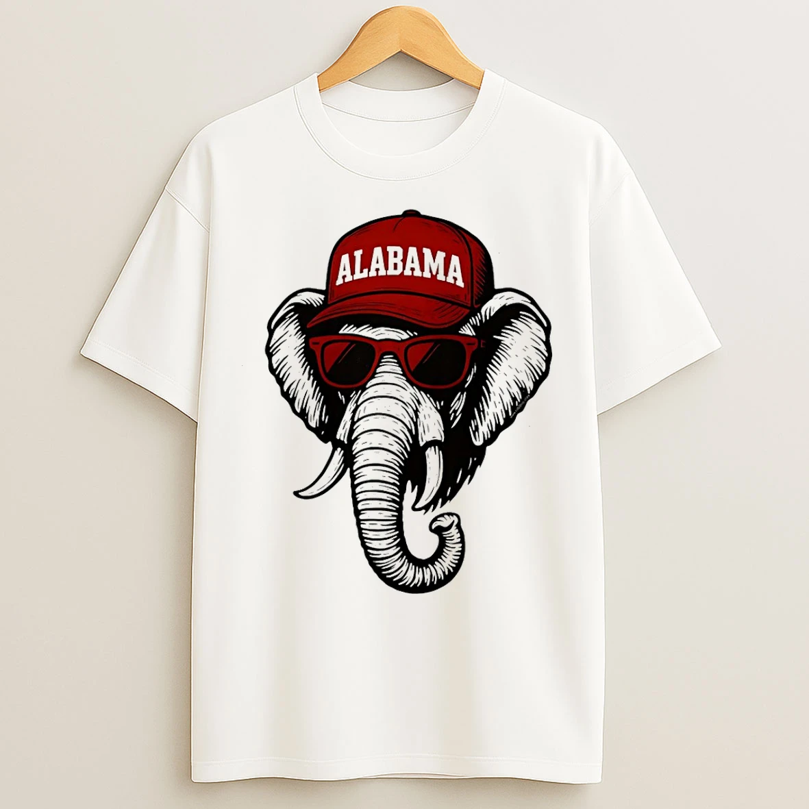 Classic Alabama Elephant With Glasses And Hat T Shirts