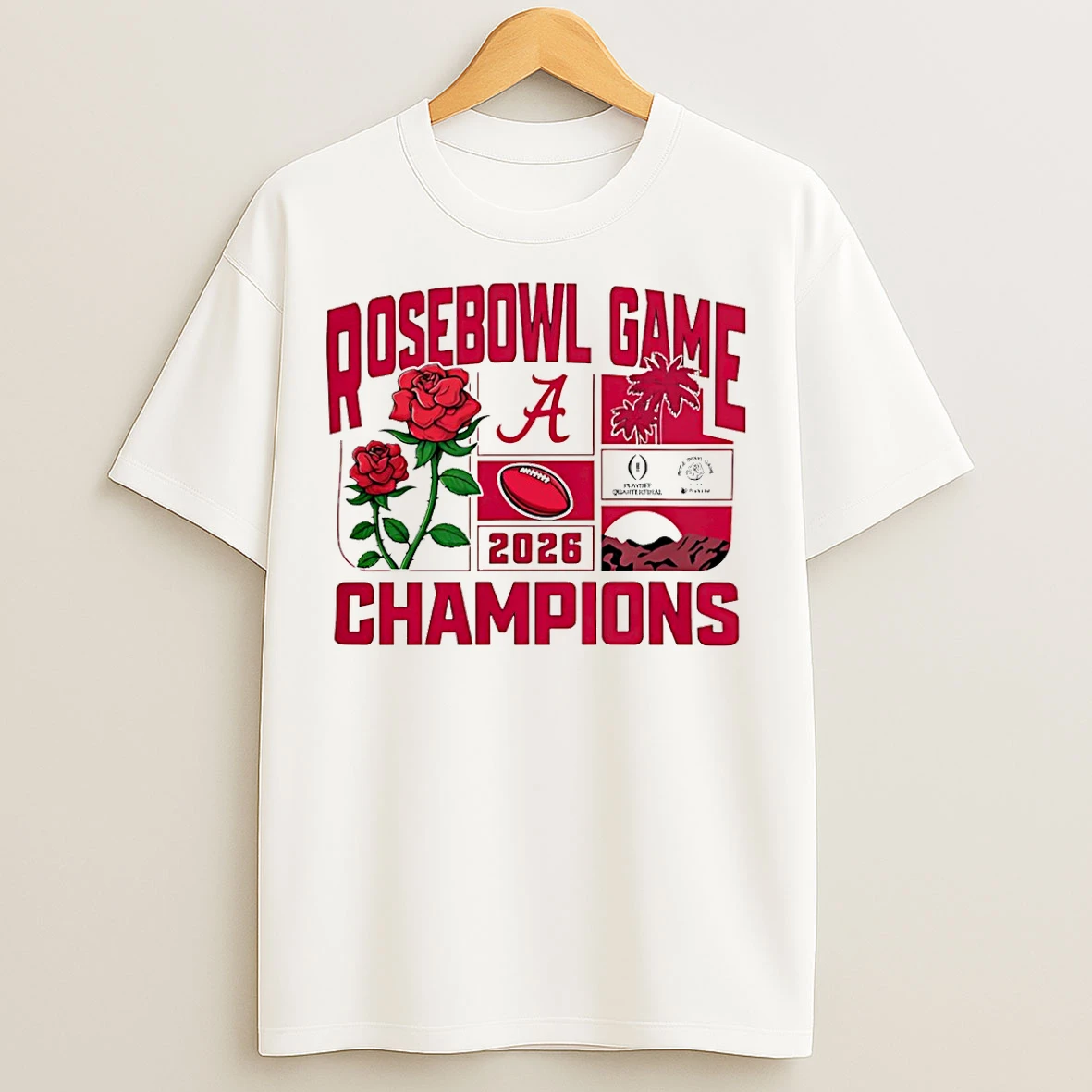 Classic Alabama Football 2026 Rose Bowl Champions T Shirts