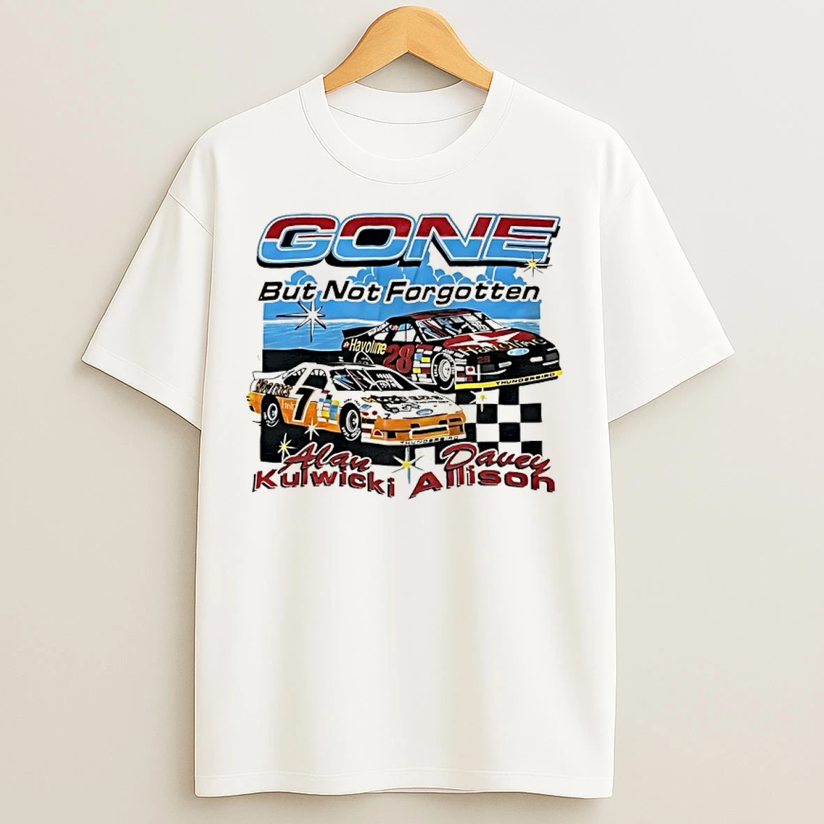 Classic Alan Kulwicki And Davey Allison Racing Gone But Not Forgotten Nascar 90s T Shirts
