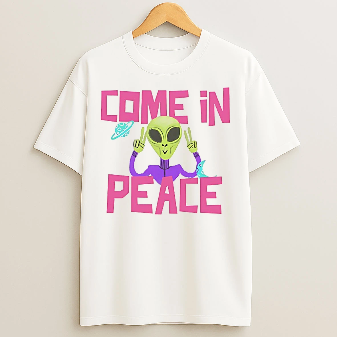 Classic Alien Come In Peace T Shirts