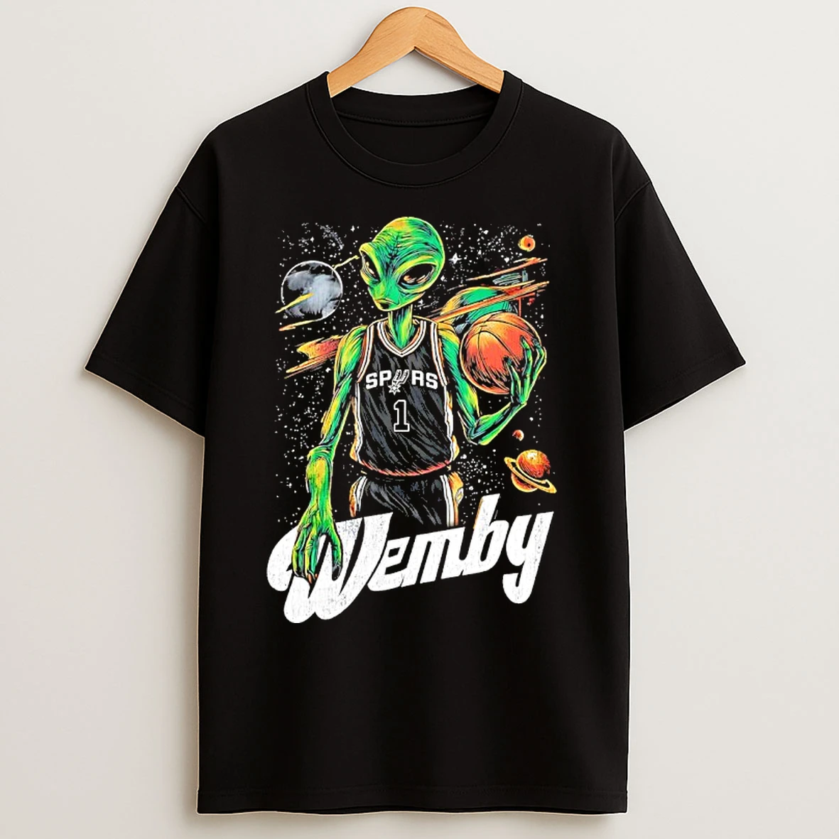 Classic Alien Wemby San Antonio Spurs Victor Wembanyama Graphic T Shirts