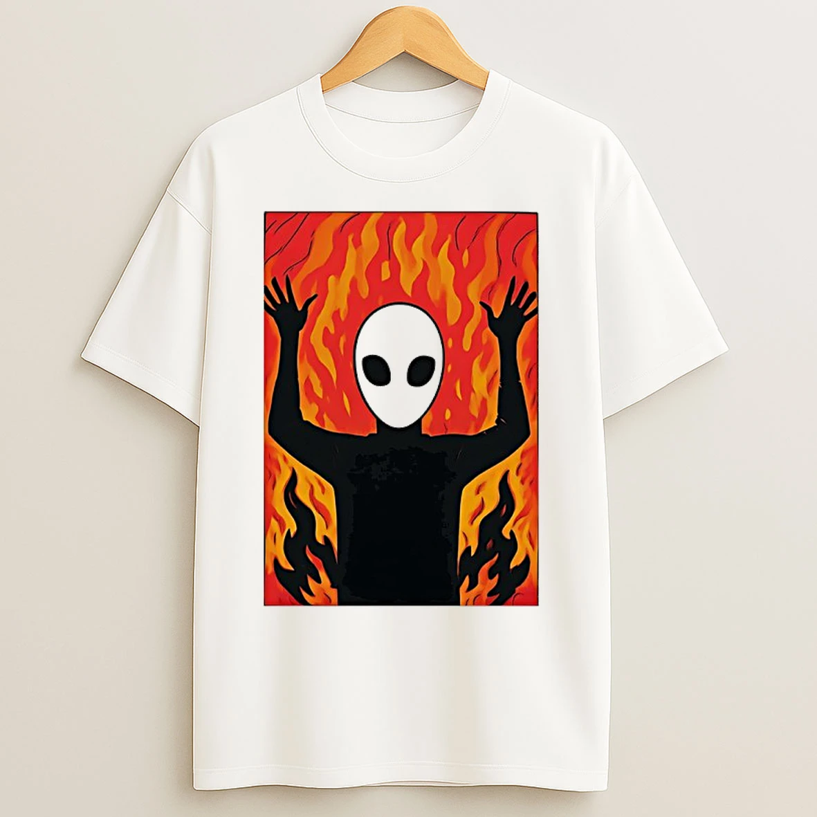 Classic Alien Fire Meme T Shirts