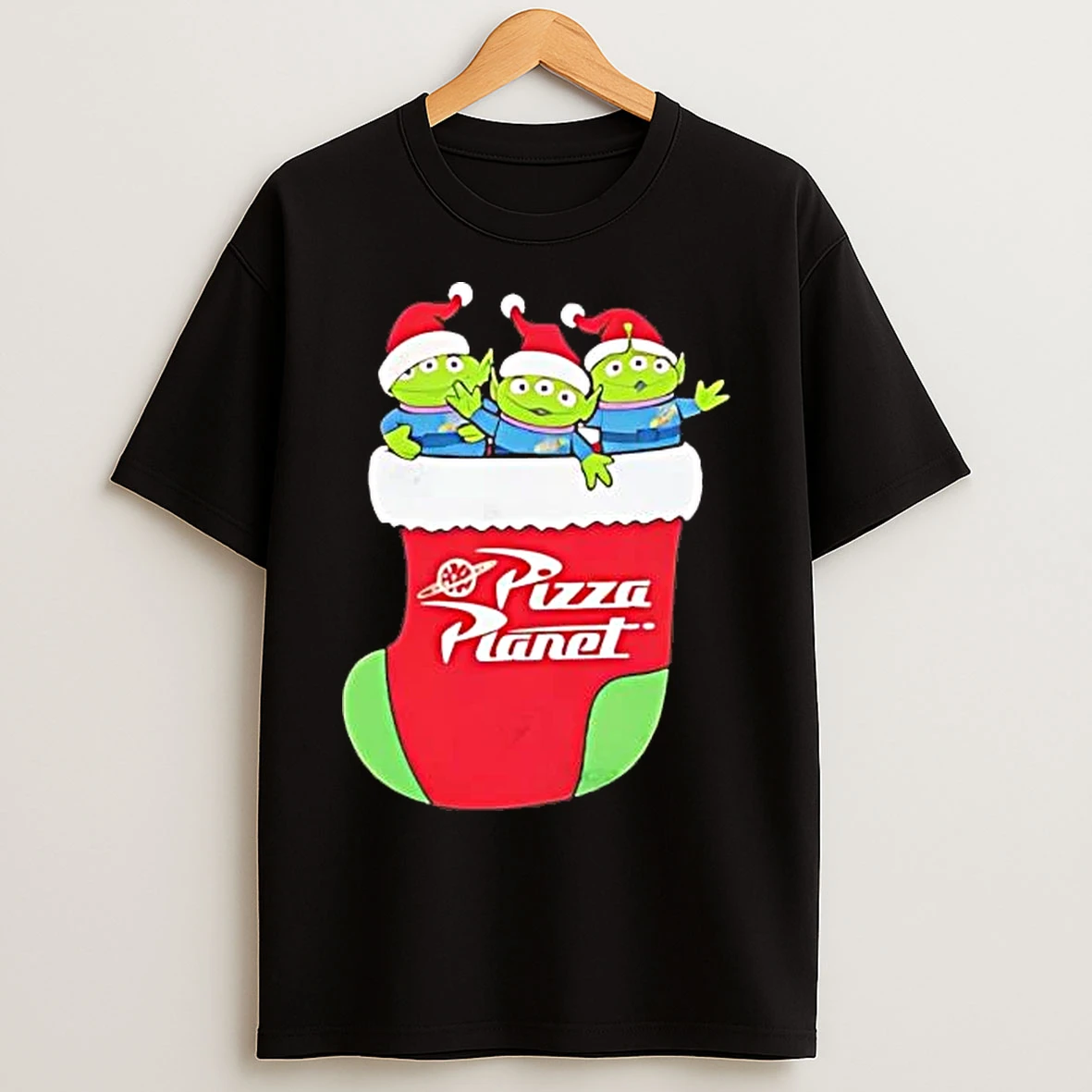 Classic Alien Stocking Pizza Planet Christmas T Shirts