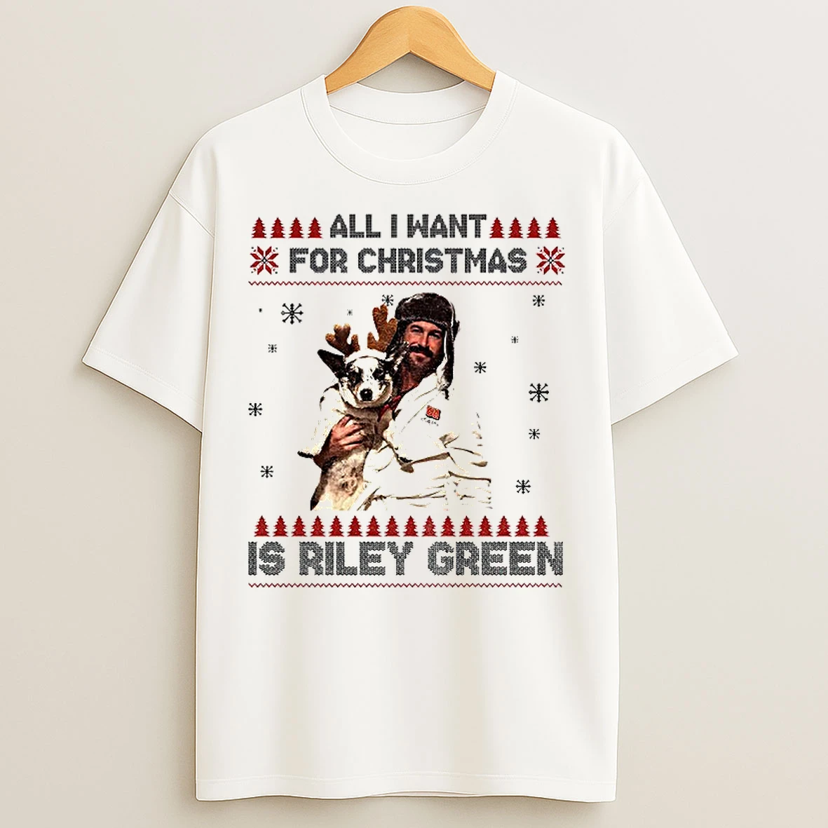 Classic All I Want For Christmas Is Riley Green Christmas Ugly T Shirts