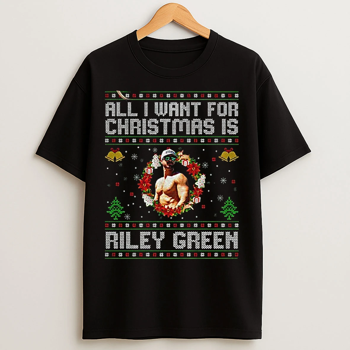 Classic All I Want For Christmas Is Riley Green Music Fan Christmas T Shirts