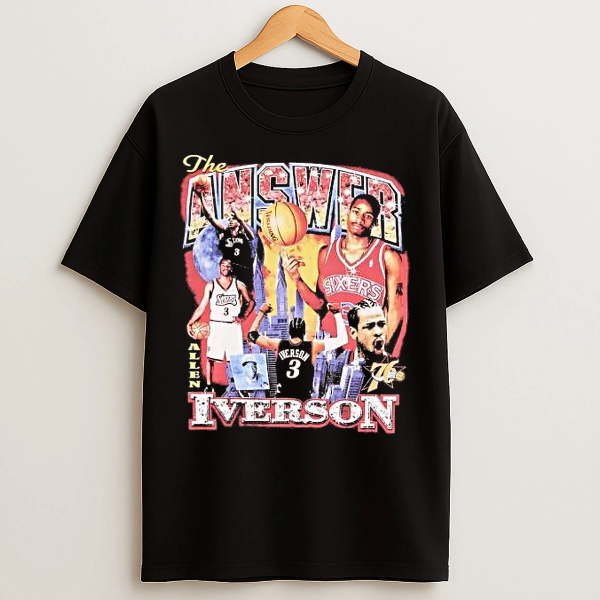 Classic Allen Iverson Legend The Answer Philadelphia 76ers T Shirts