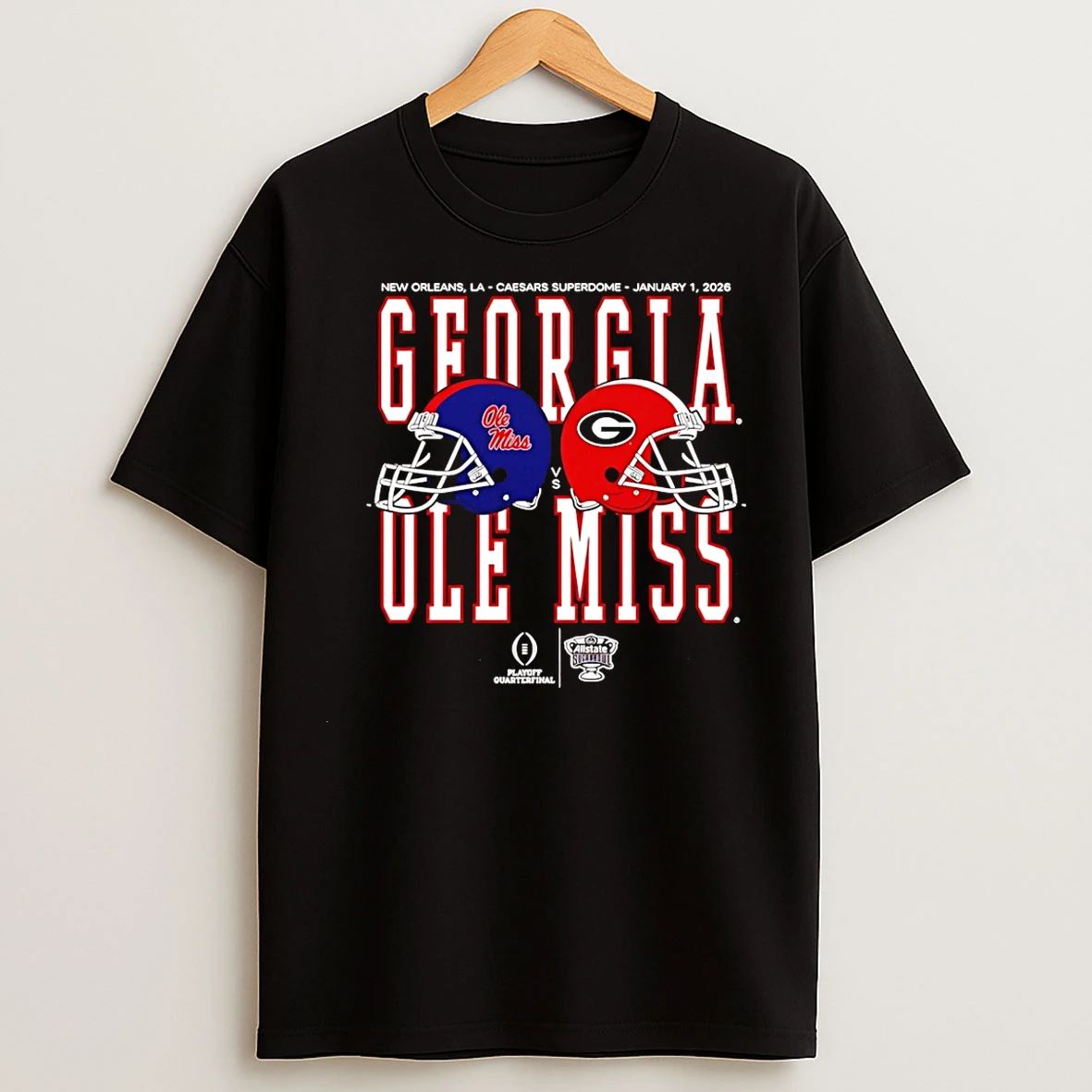 Classic Allstate Sugar Bowl 2026 Ole Miss Vs Georgia Helmet Matchup T Shirts