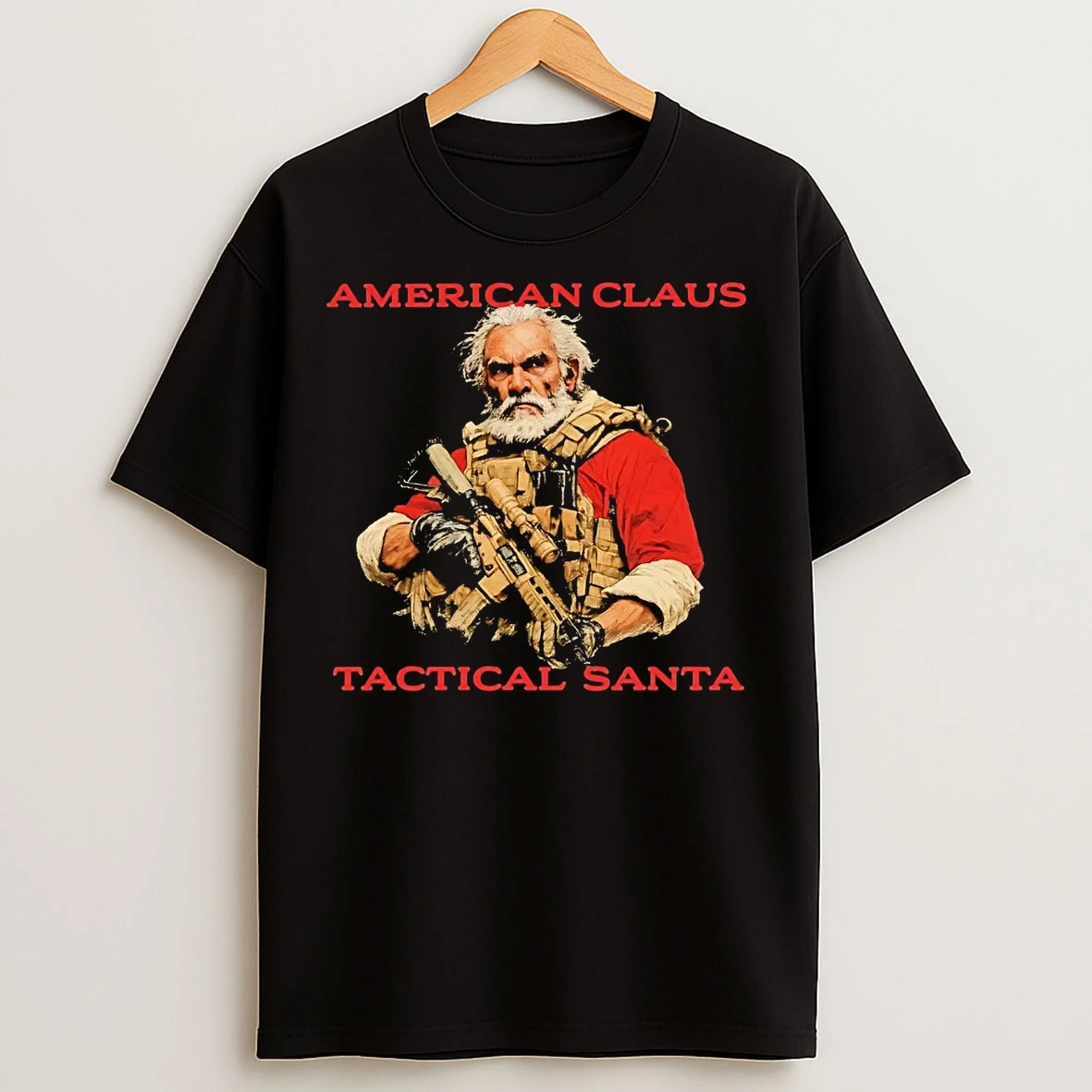 Classic American Claus Tactical Santa Christmas T Shirts