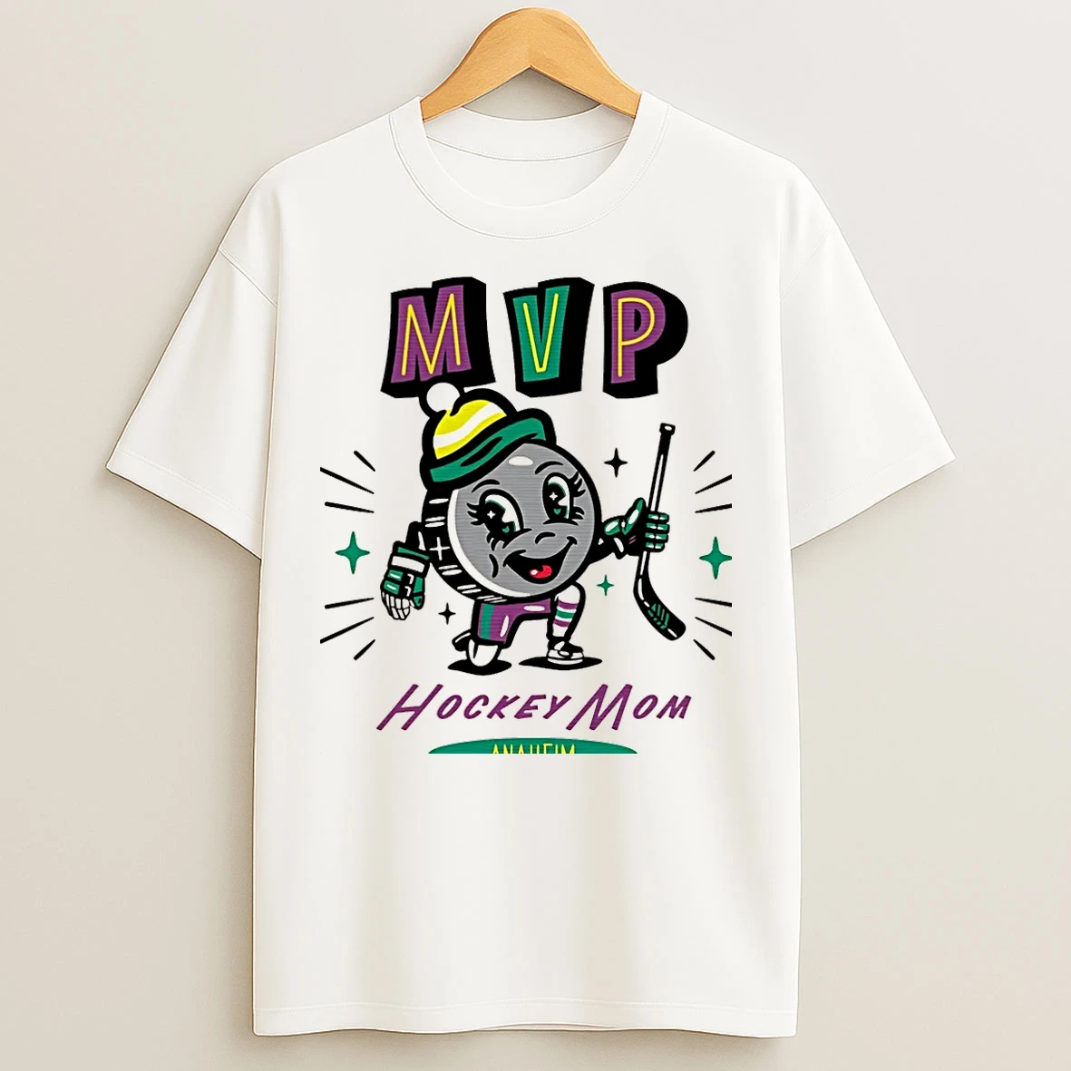 Classic Anaheim Hockey Mom Mvp 2025 Cartoon Christmas T Shirts