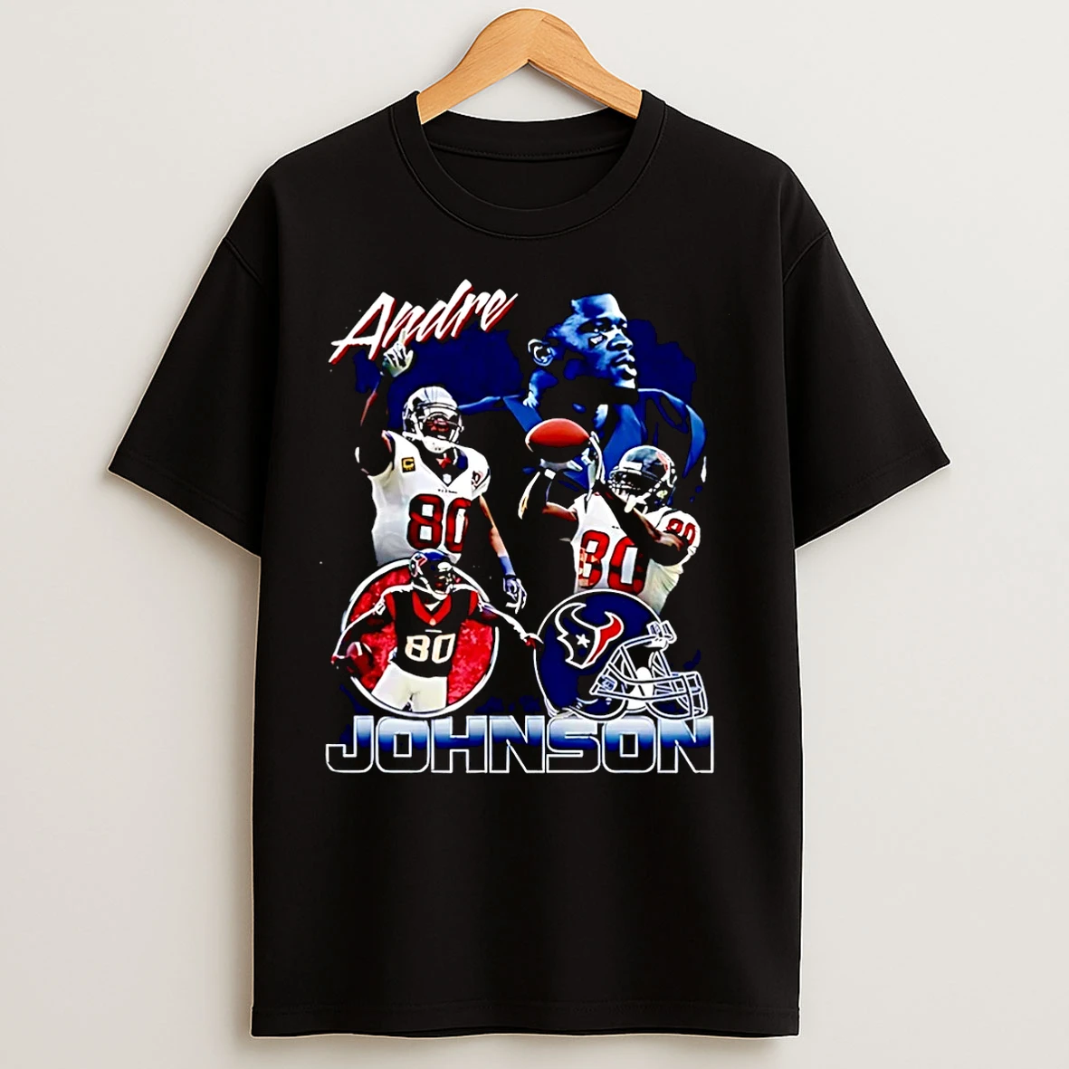 Classic Andre Johnson Houston Texans Player Collage Christmas T Shirts