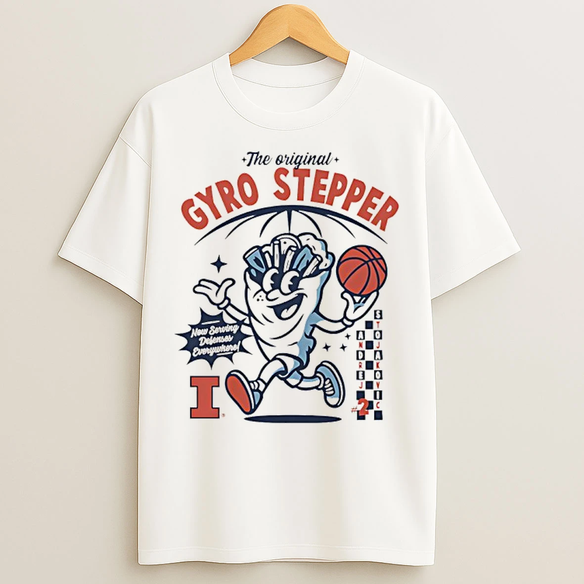 Classic Andrej Stojakovic Illinois Fighting Illini The Gyro Stepper T Shirts