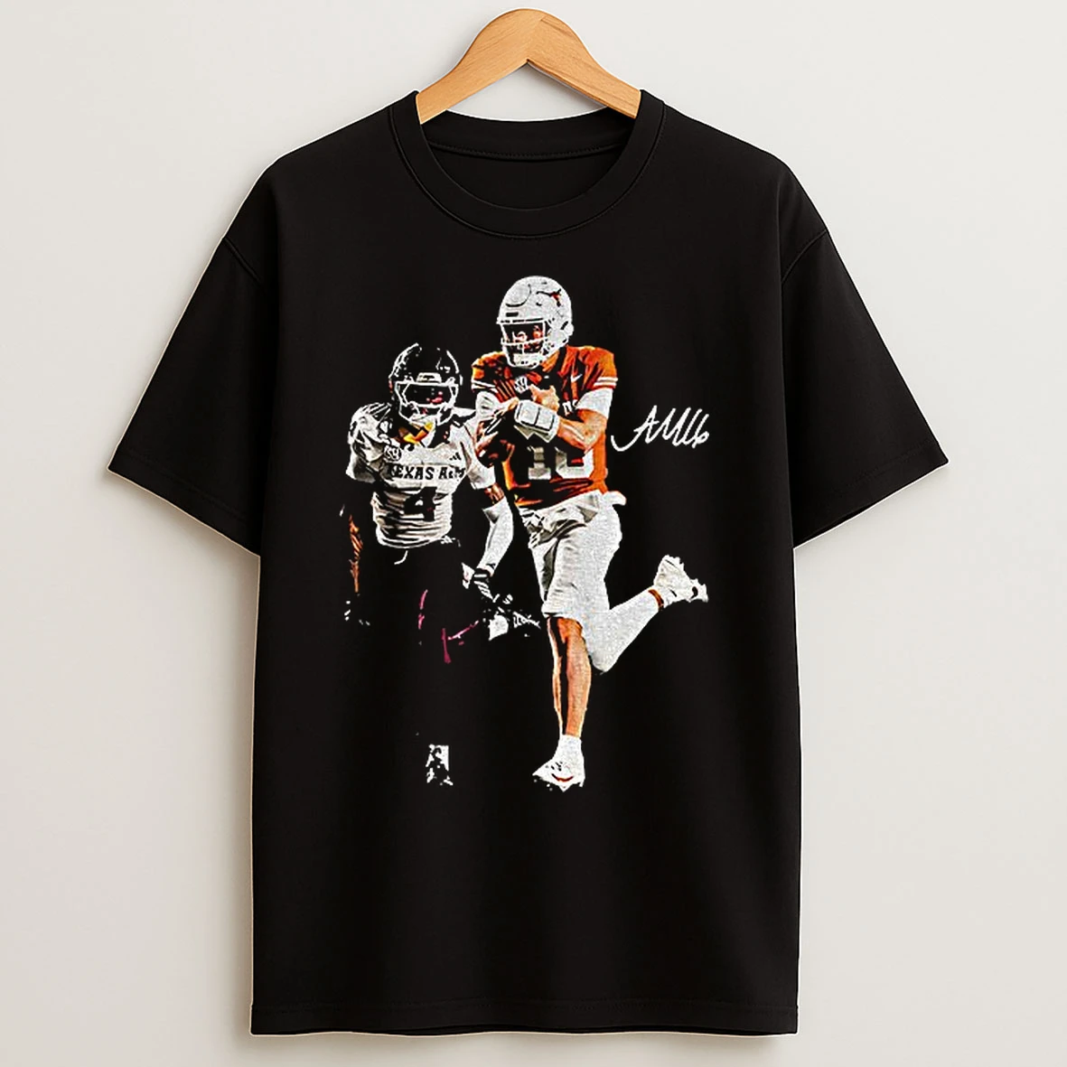 Classic Arch Manning Running Texas Longhorns Football Signature T Shirts