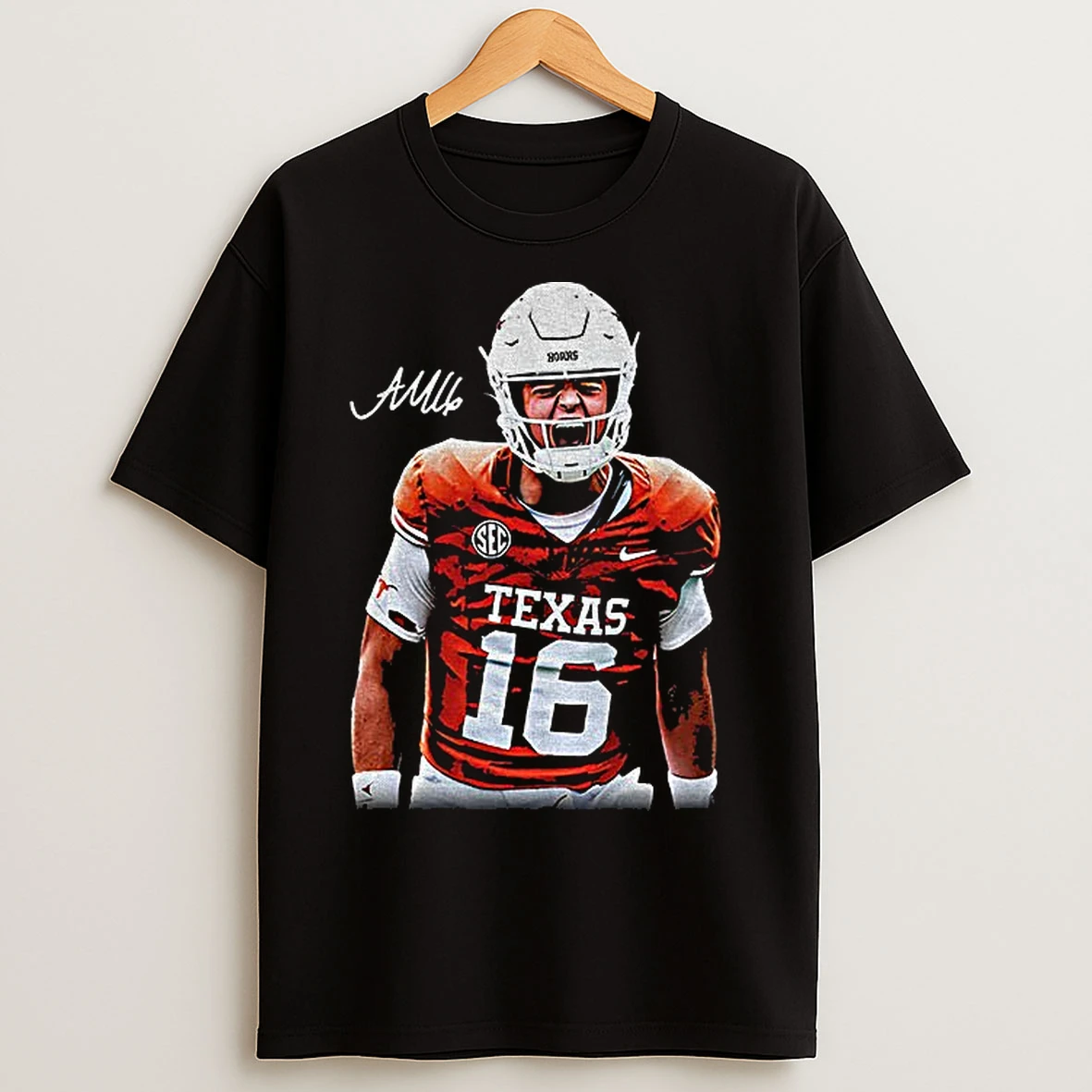 Classic Arch Manning Shout Loudly Texas Longhorns Football Signature T Shirts