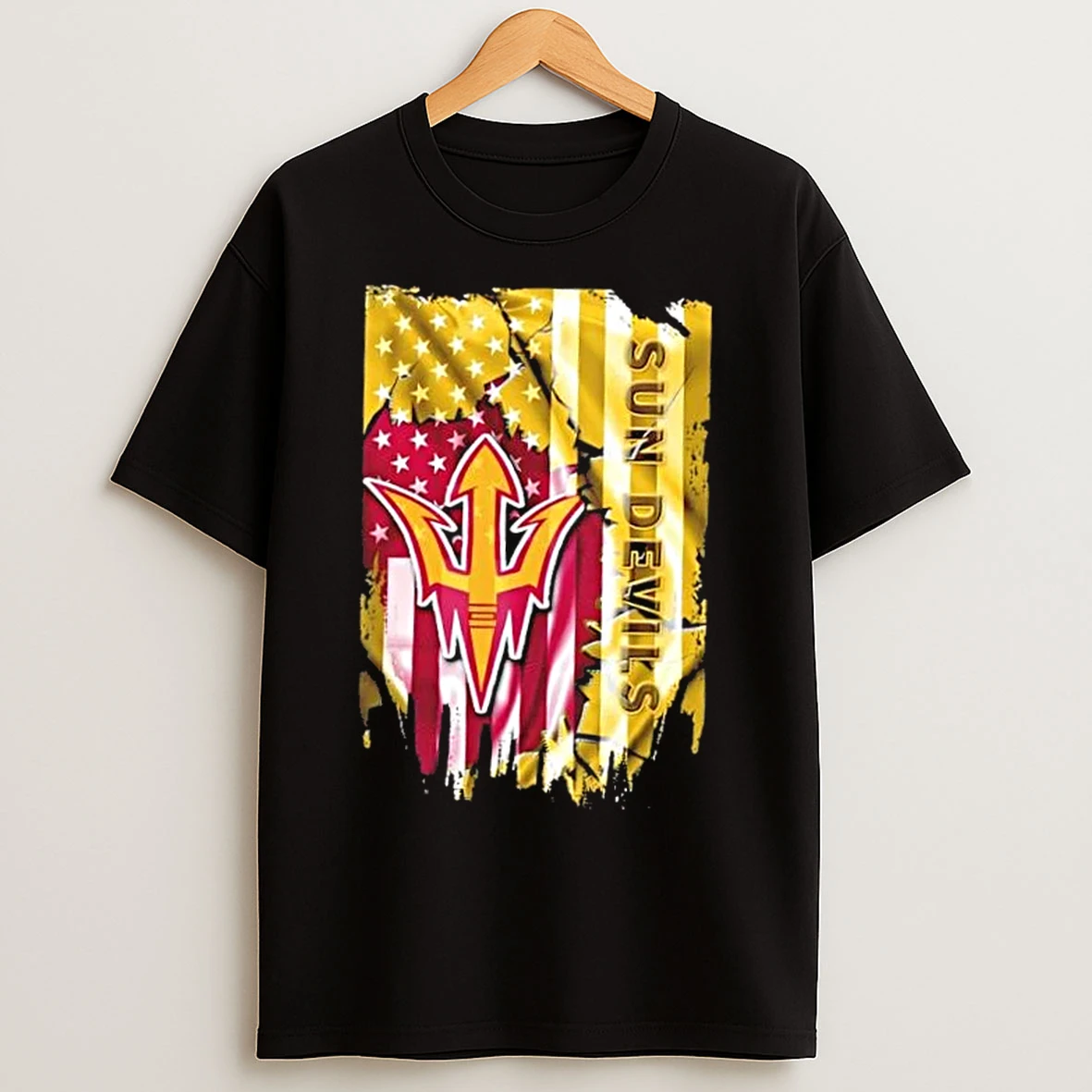 Classic Arizona State Sun Devils Football X American Flag T Shirts