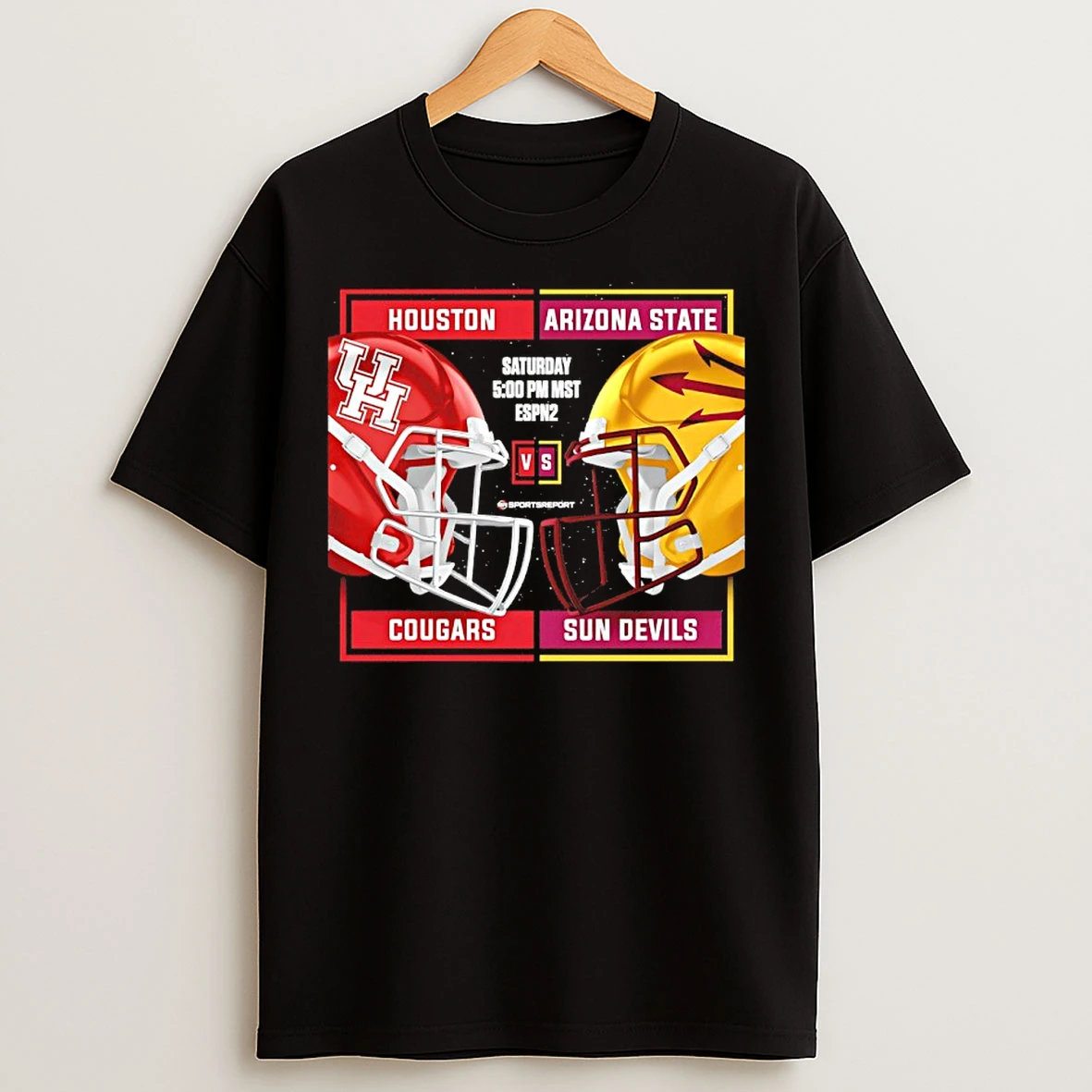 Classic Arizona State Sun Devils Vs Houston Cougars 2025 Football Helmet T Shirts