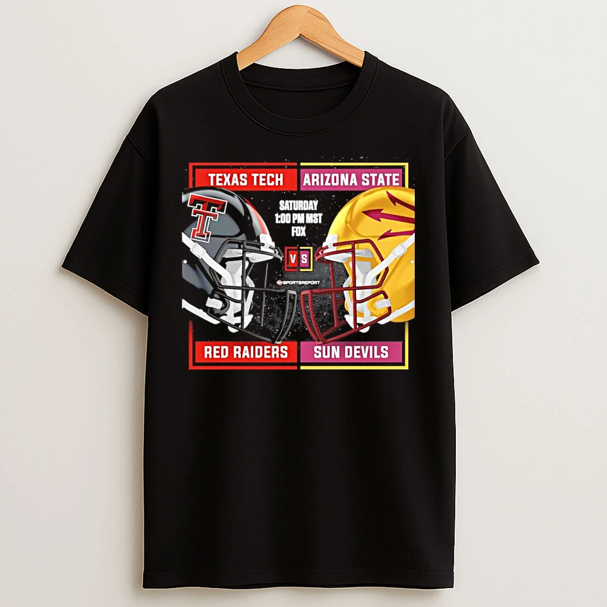 Classic Arizona State Sun Devils Vs Texas Tech Red Raiders 2025 Football Helmet T Shirts