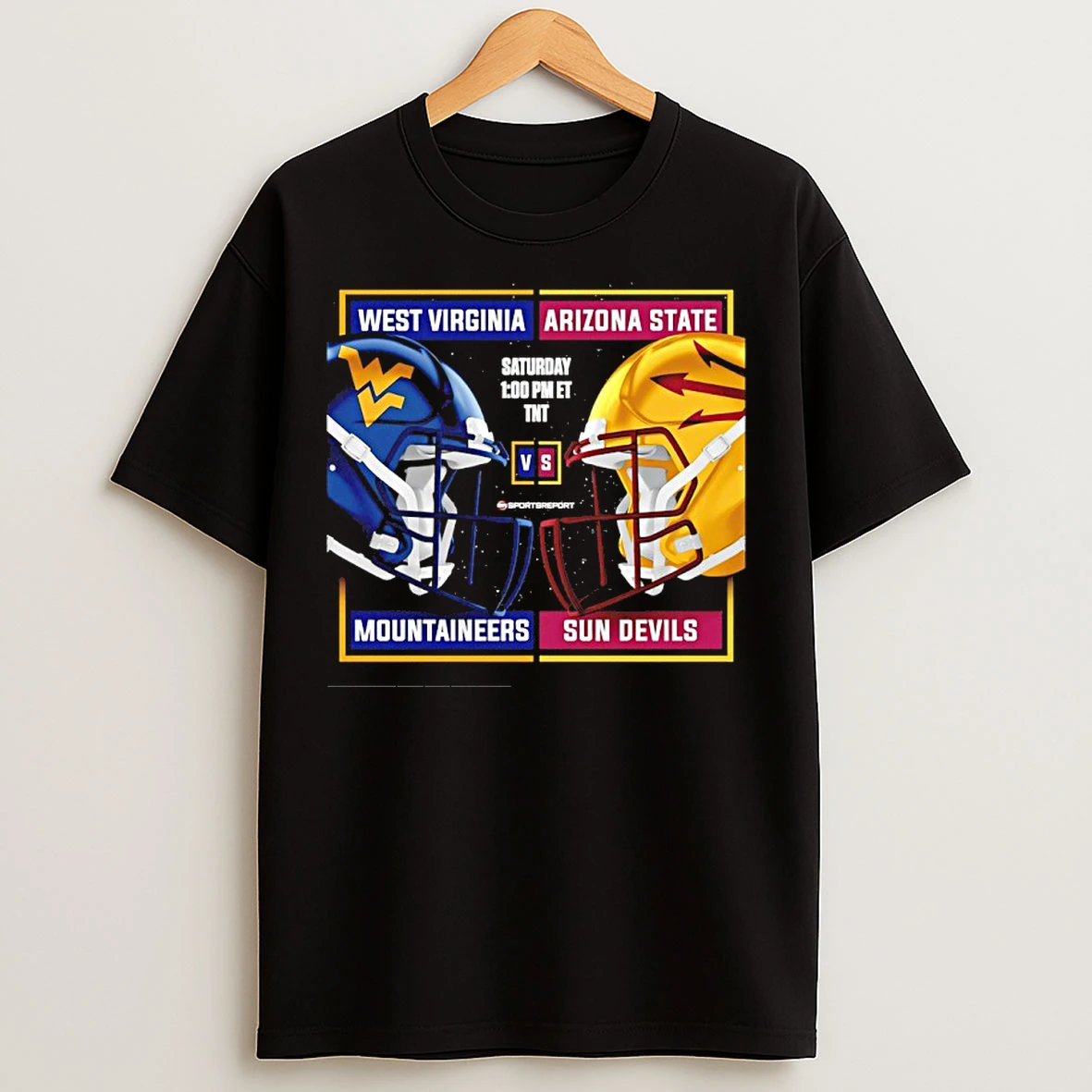 Classic Arizona State Sun Devils Vs West Virginia Mountaineers 2025 Football Helmet T Shirts