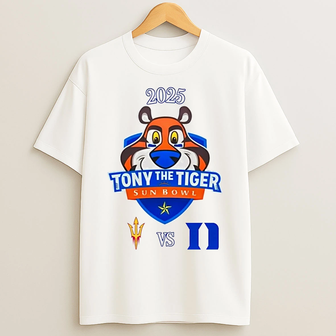 Classic Arizona State Sun Devils Vs Duke Blue Devils 2025 Tony The Tiger Sun Bowl T Shirts