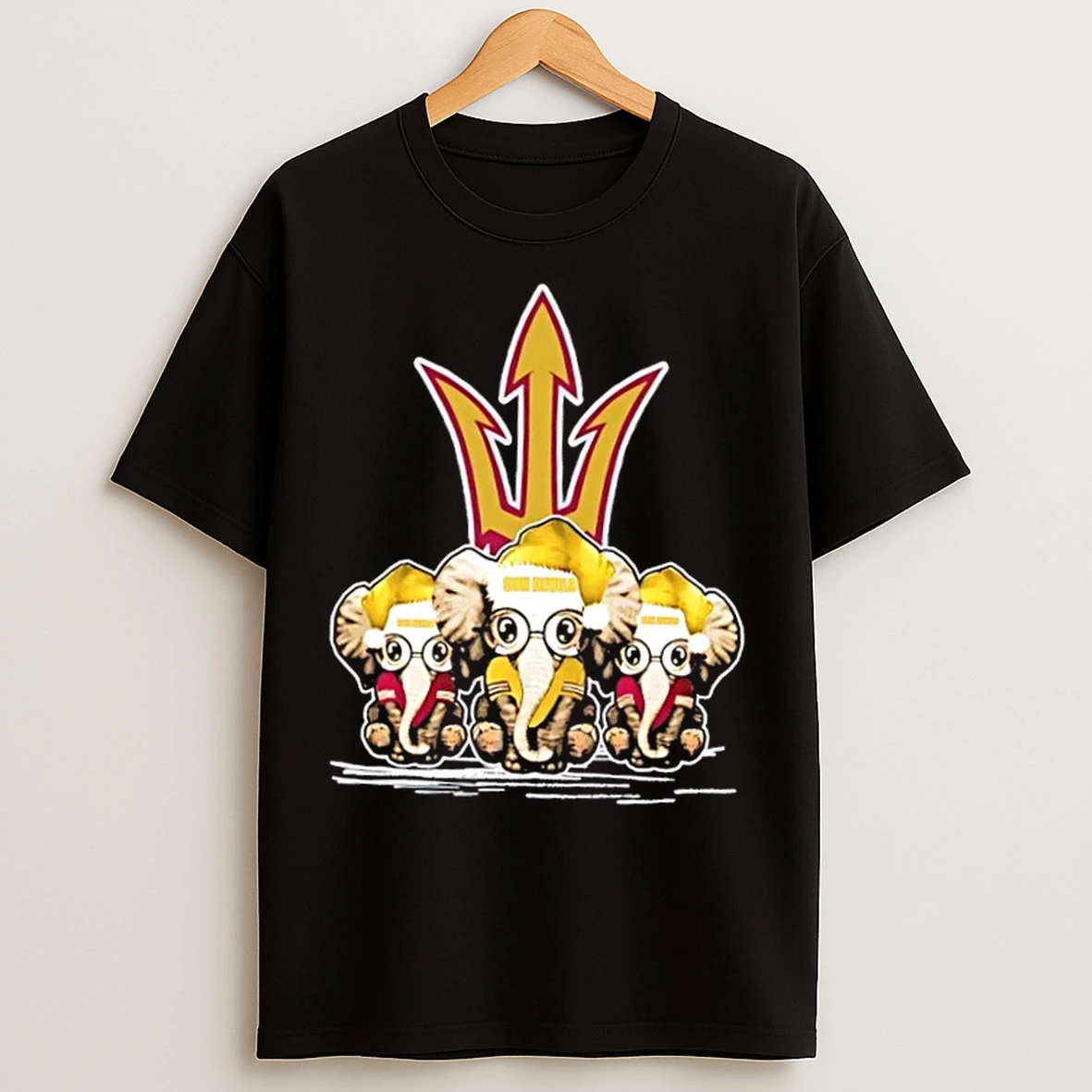 Classic Arizona State Sun Devils X Elephants Santa Hat Merry Christmas T Shirts