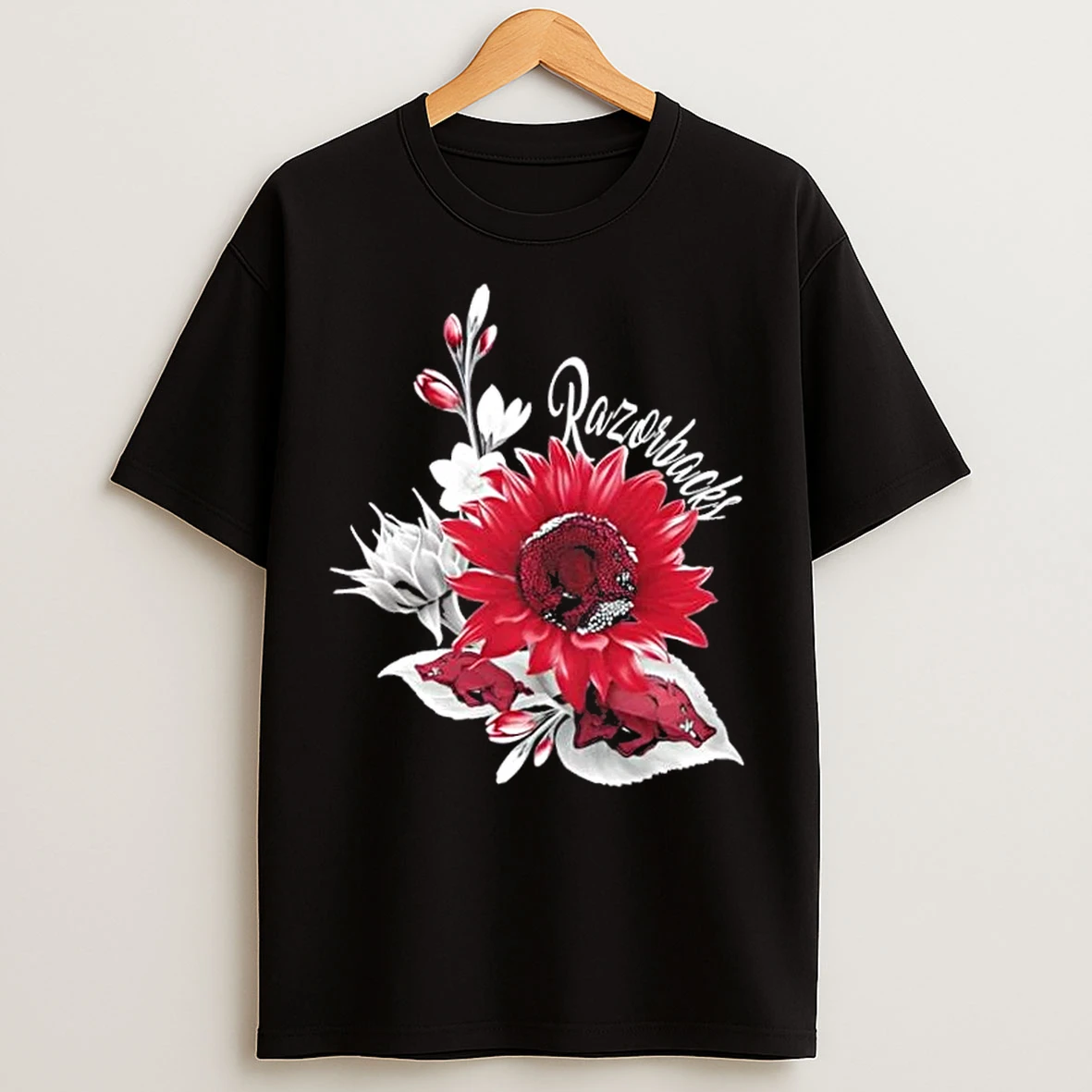 Classic Arkansas Razorbacks Football X Sunflower Floral T Shirts