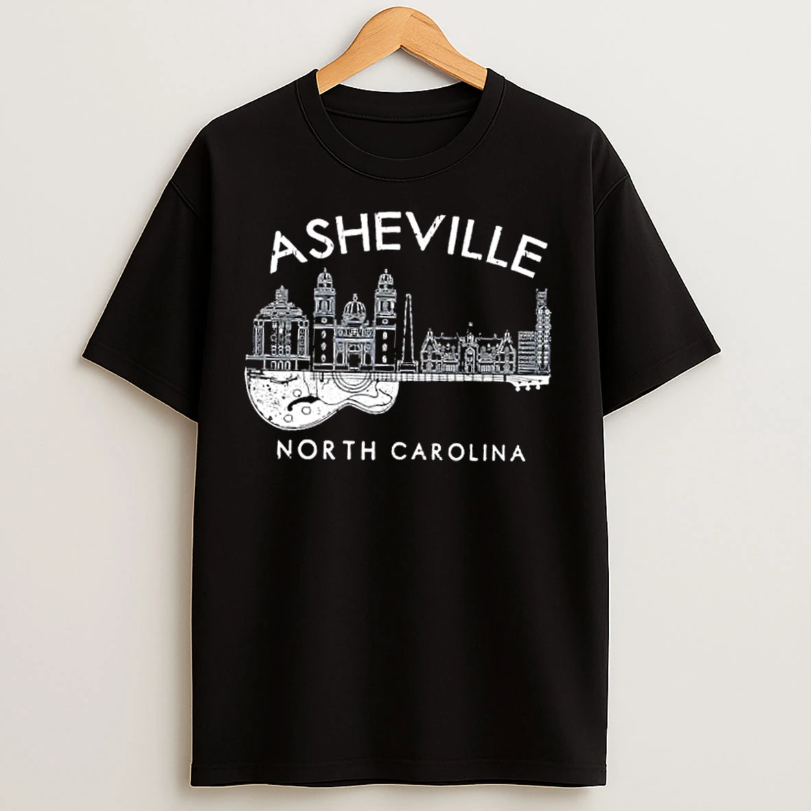 Classic Asheville Souvenir North Carolina Lover Music Guitar T Shirts