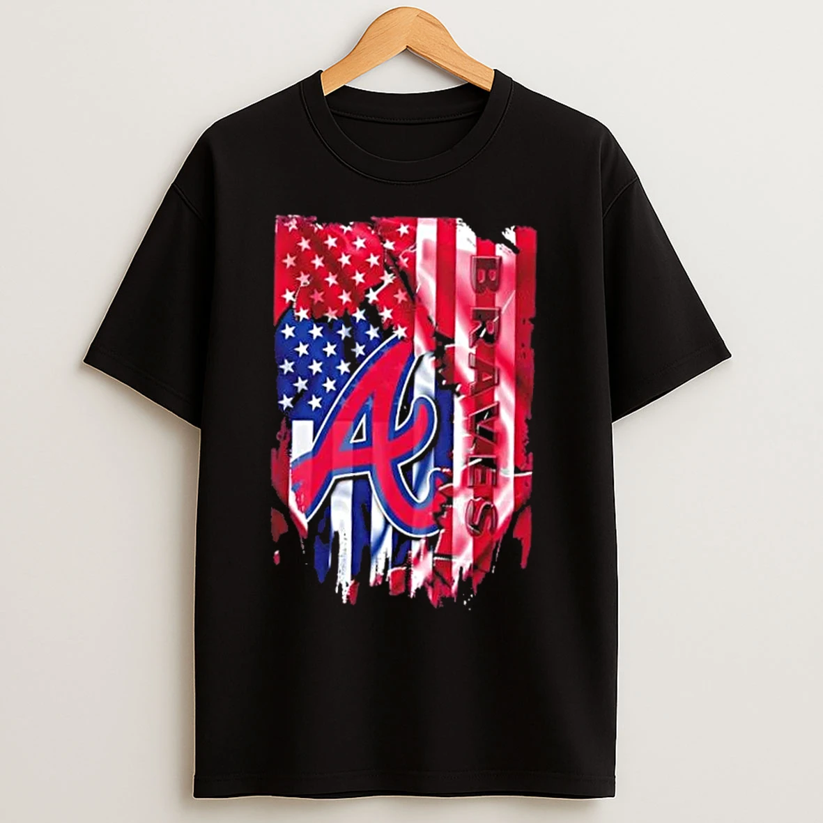 Classic Atlanta Braves Baseball X American Flag T Shirts