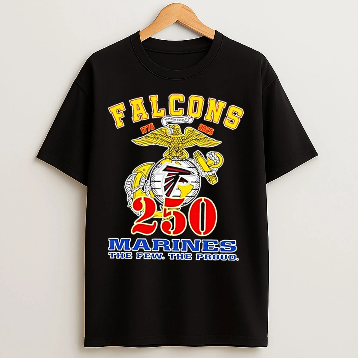 Classic Atlanta Falcons X U S M C 250th Birthday Celebration T Shirts