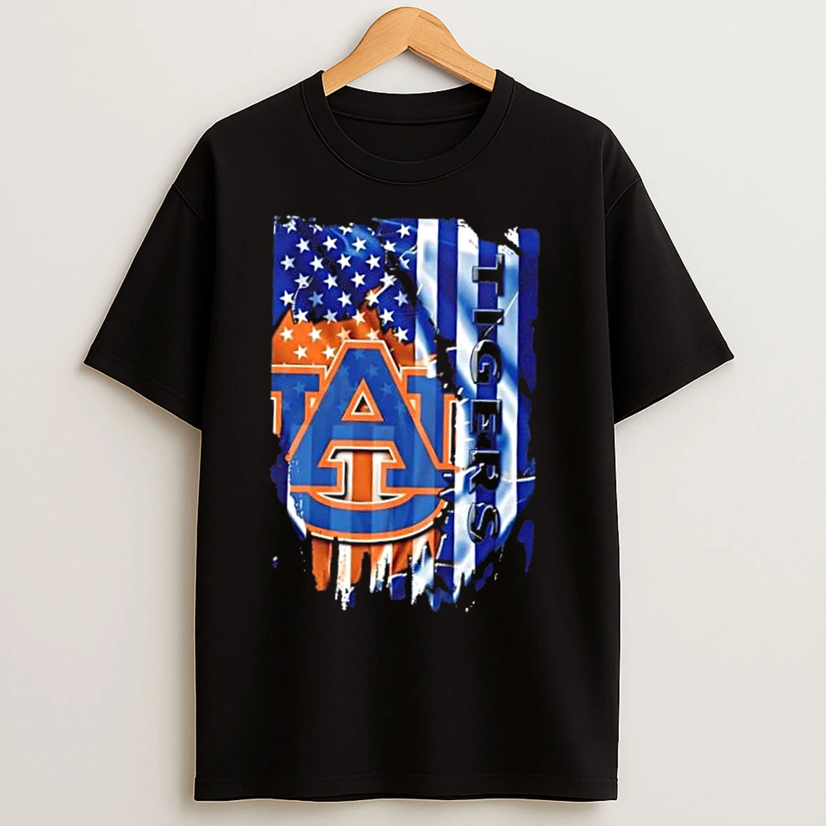 Classic Auburn Tigers Football X American Flag T Shirts