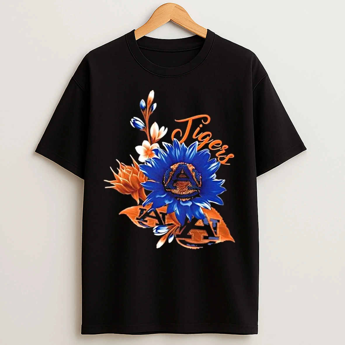 Classic Auburn Tigers Football X Sunflower Floral T Shirts