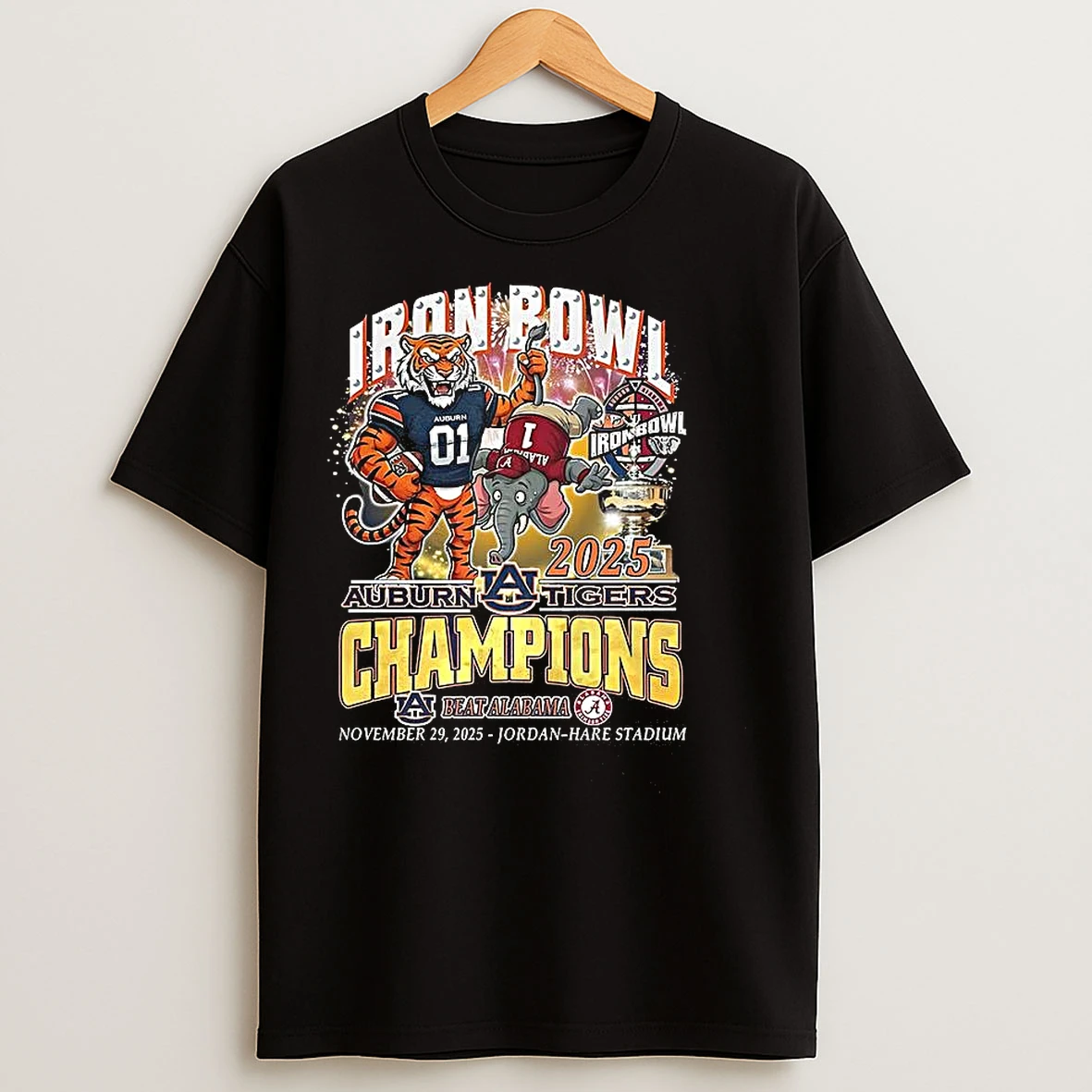 Classic Auburn Tigers Beat Alabama Crimson Tide Ncaa Iron Bowl Champions 2025 Mascot T Shirts