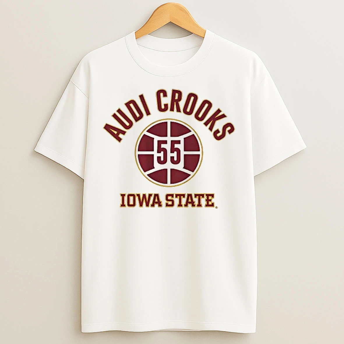 Classic Audi Crooks Name Number Hoops Iowa State Cyclones T Shirts