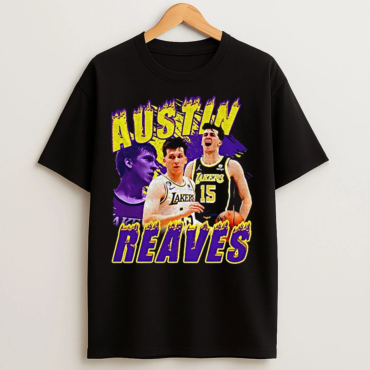 Classic Austin Reaves Los Angeles Lakers Nba 90s Style Graphic 2025 T Shirts