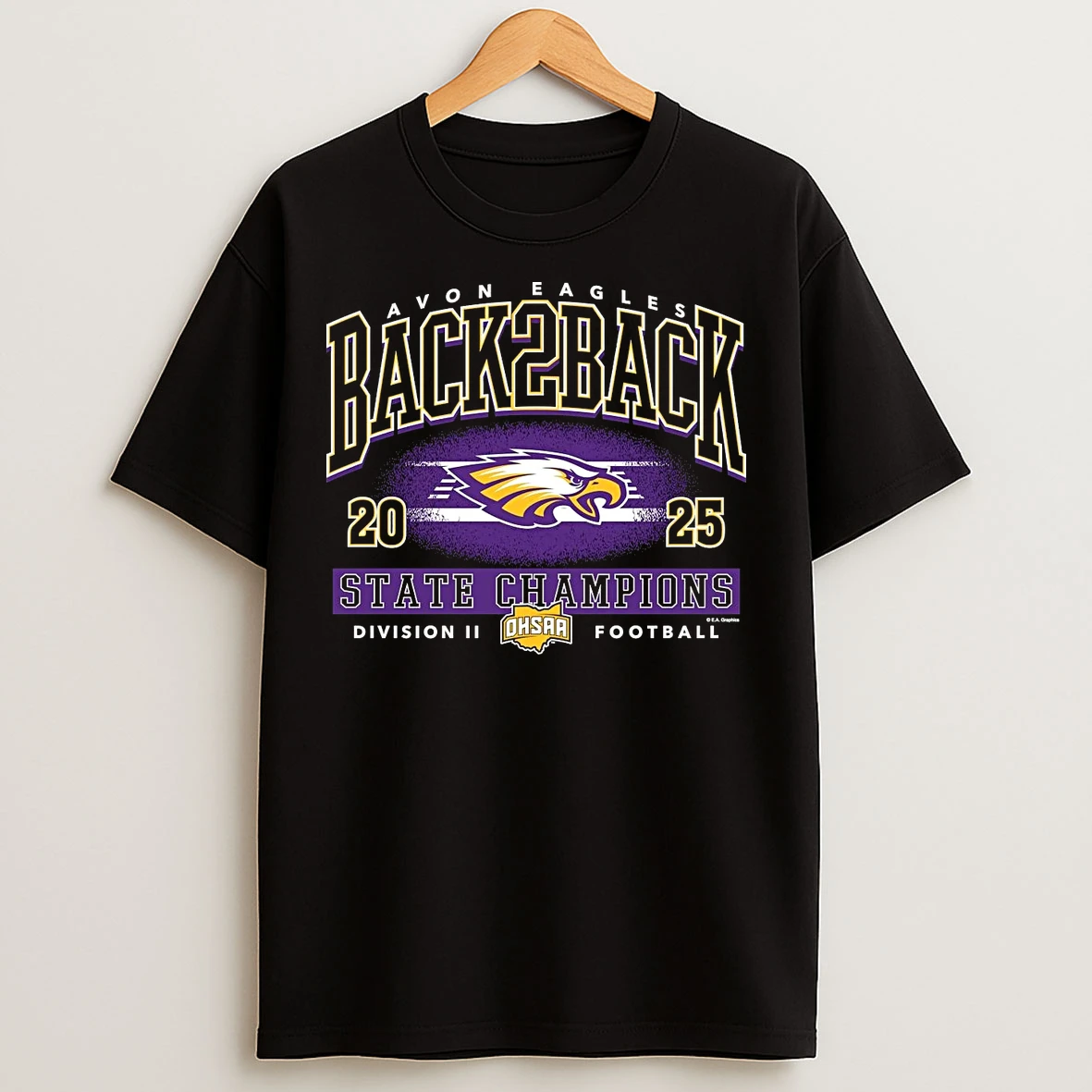 Classic Avon Eagles 2025 Back 2 Back State Champions T Shirts