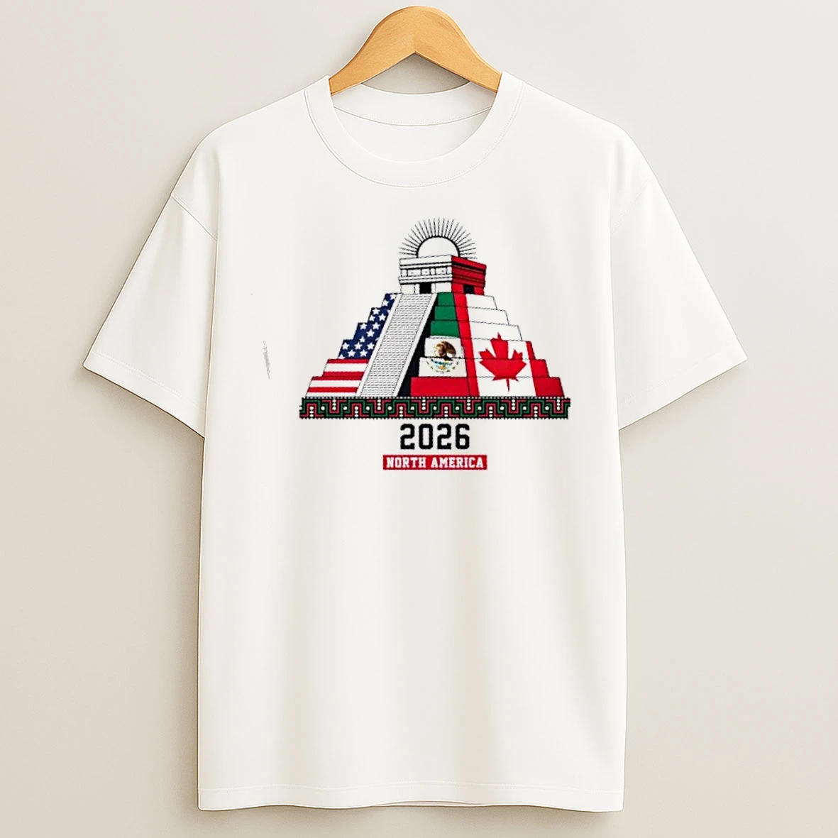 Classic Aztec Temple North America Soccer 2026 T Shirts