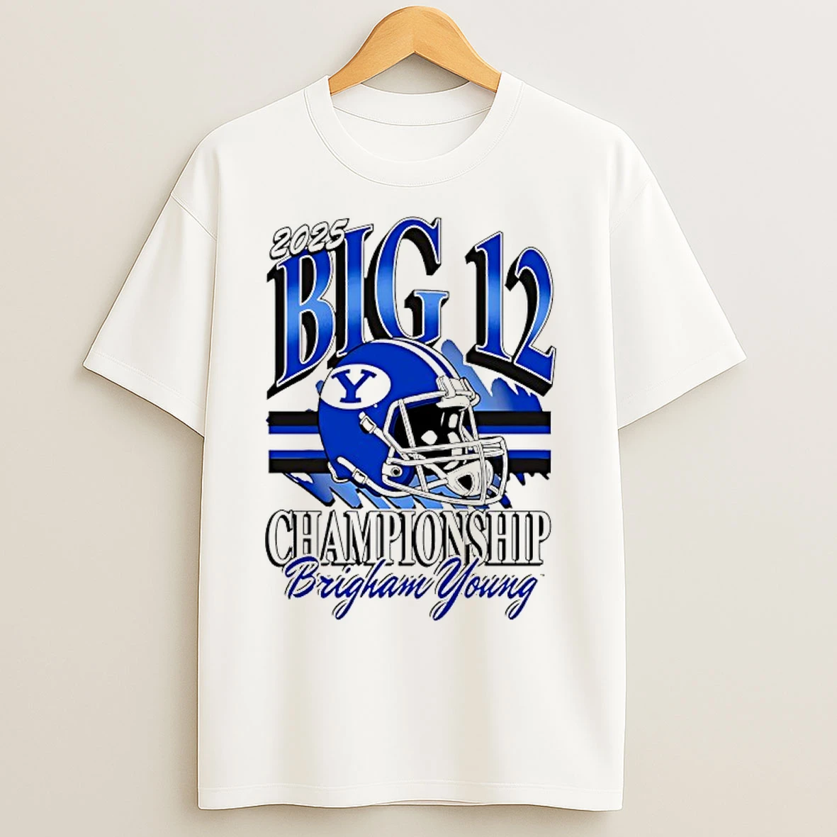 Classic Byu Cougars 2025 Big 12 Football Championship Helmet T Shirts