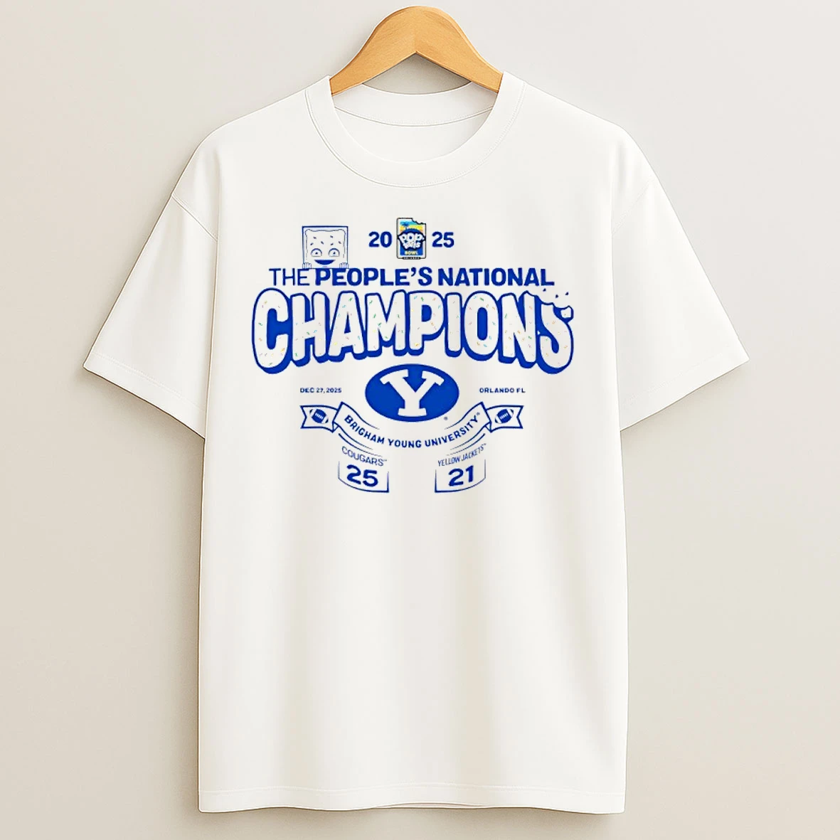 Classic Byu Cougars 2025 Pop Tarts Bowl Champions The Peoples National T Shirts