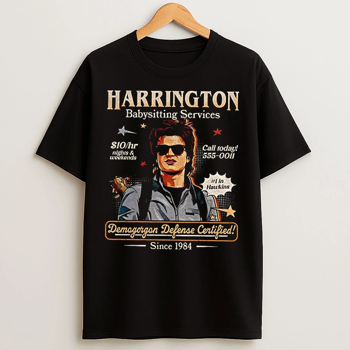 Classic Babysitter Harrington Babysitting Services Demogorgon Defense Certified T Shirts