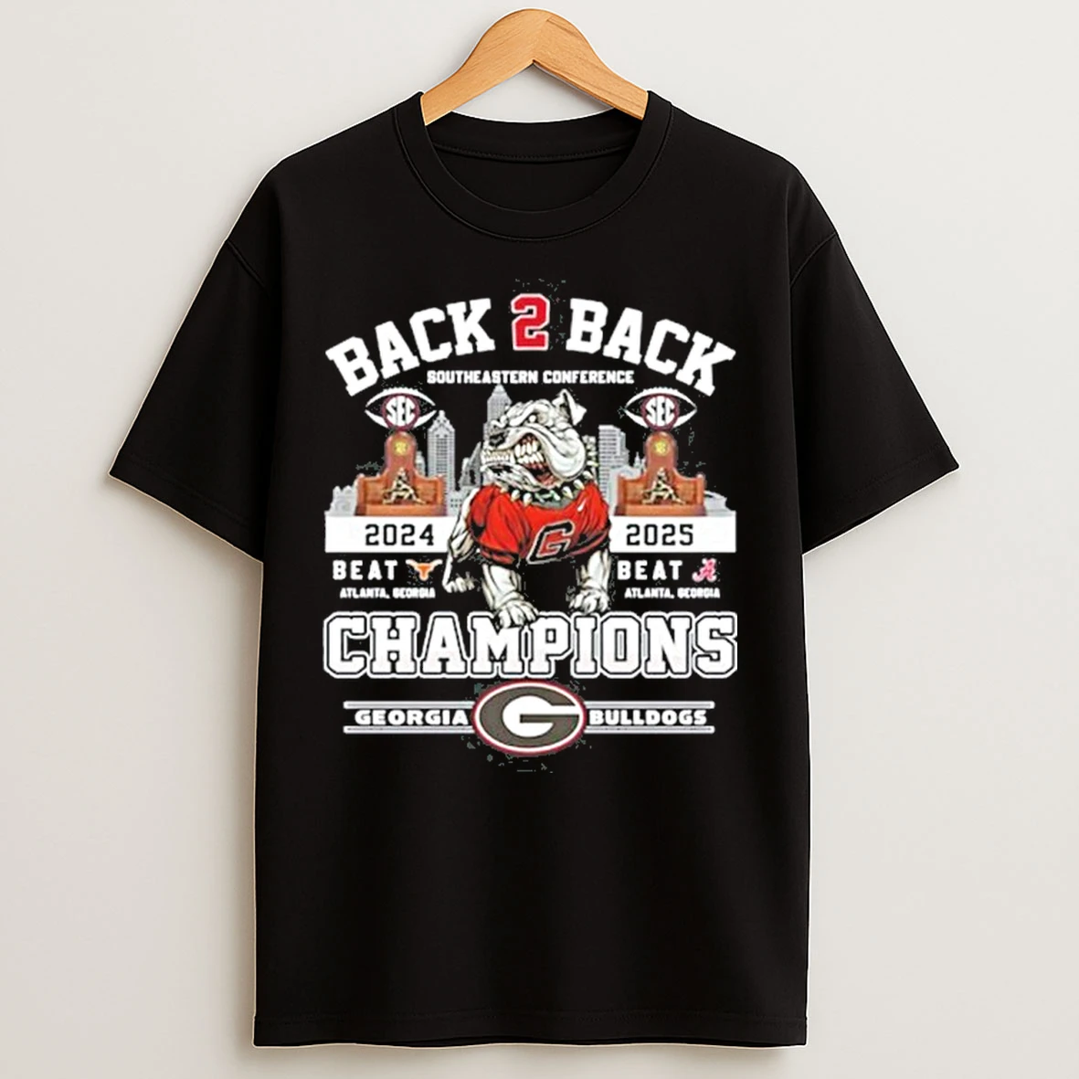 Classic Back 2 Back 2024 2025 Champions Georgia Bulldogs T Shirts
